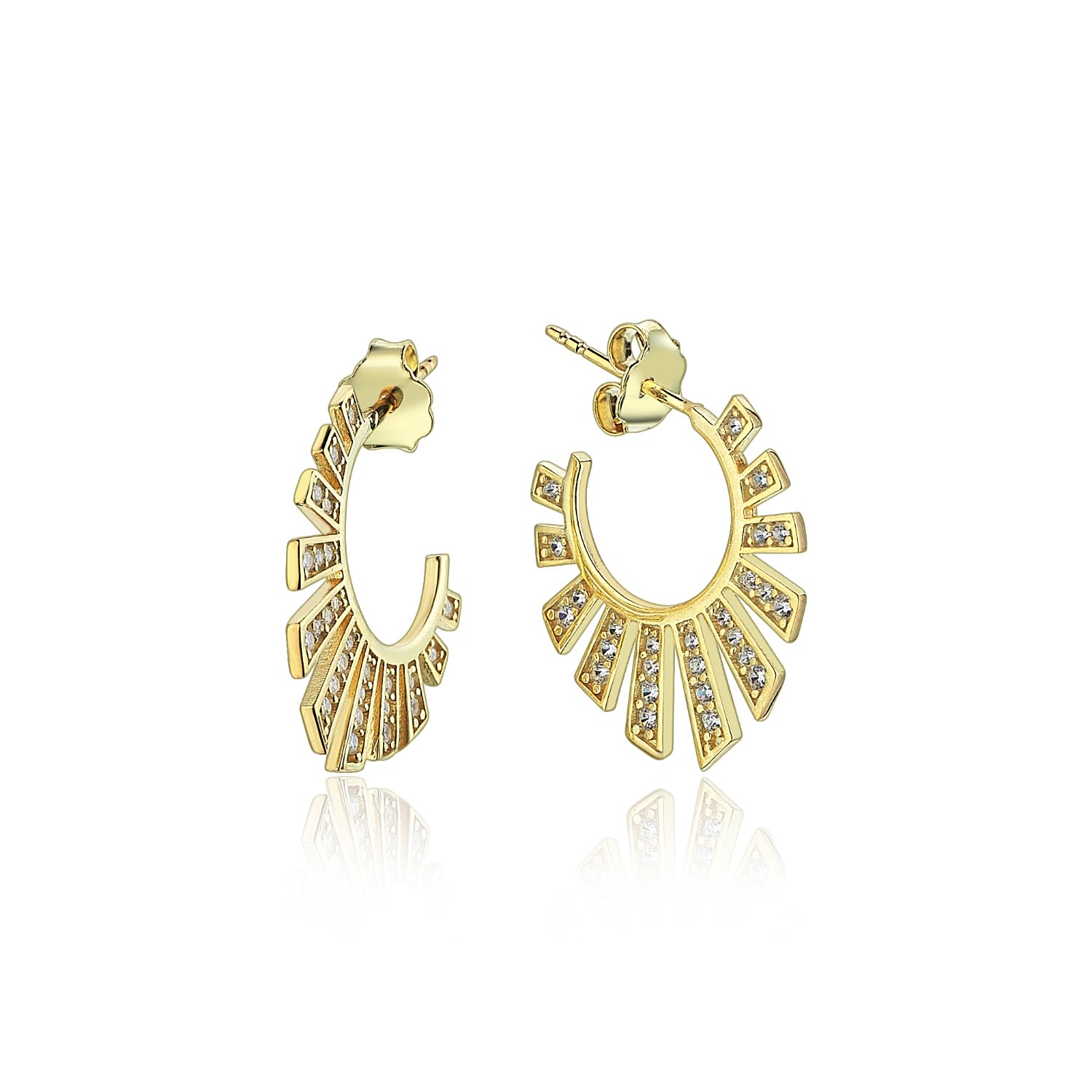 Women’s Lema Stud Earrings In Sterling Silver With Gold Plated Odda75