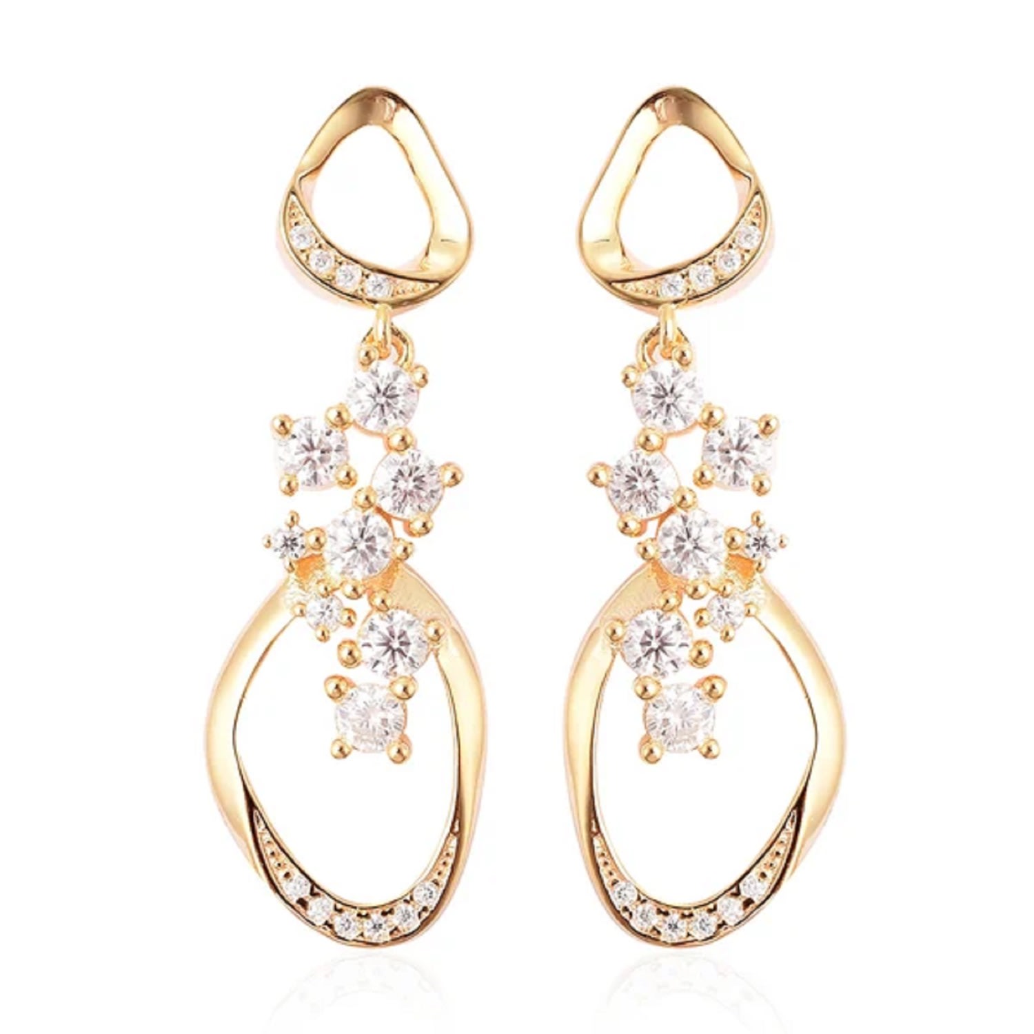 Lucy Quartermaine Women's Volcan Earrings In Gold Vermeil And White Topaz In Gold