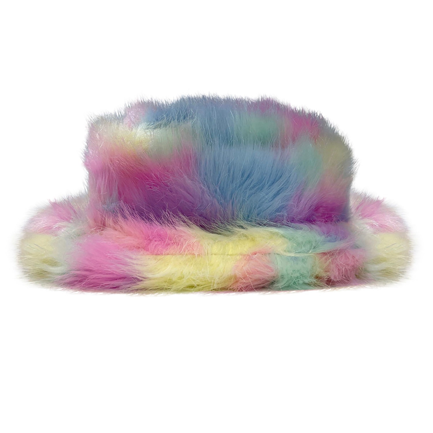 Vaseghia Women's Neutrals / Pink / Purple Violet Pattern Vegan Faux Fur Hat In Multi