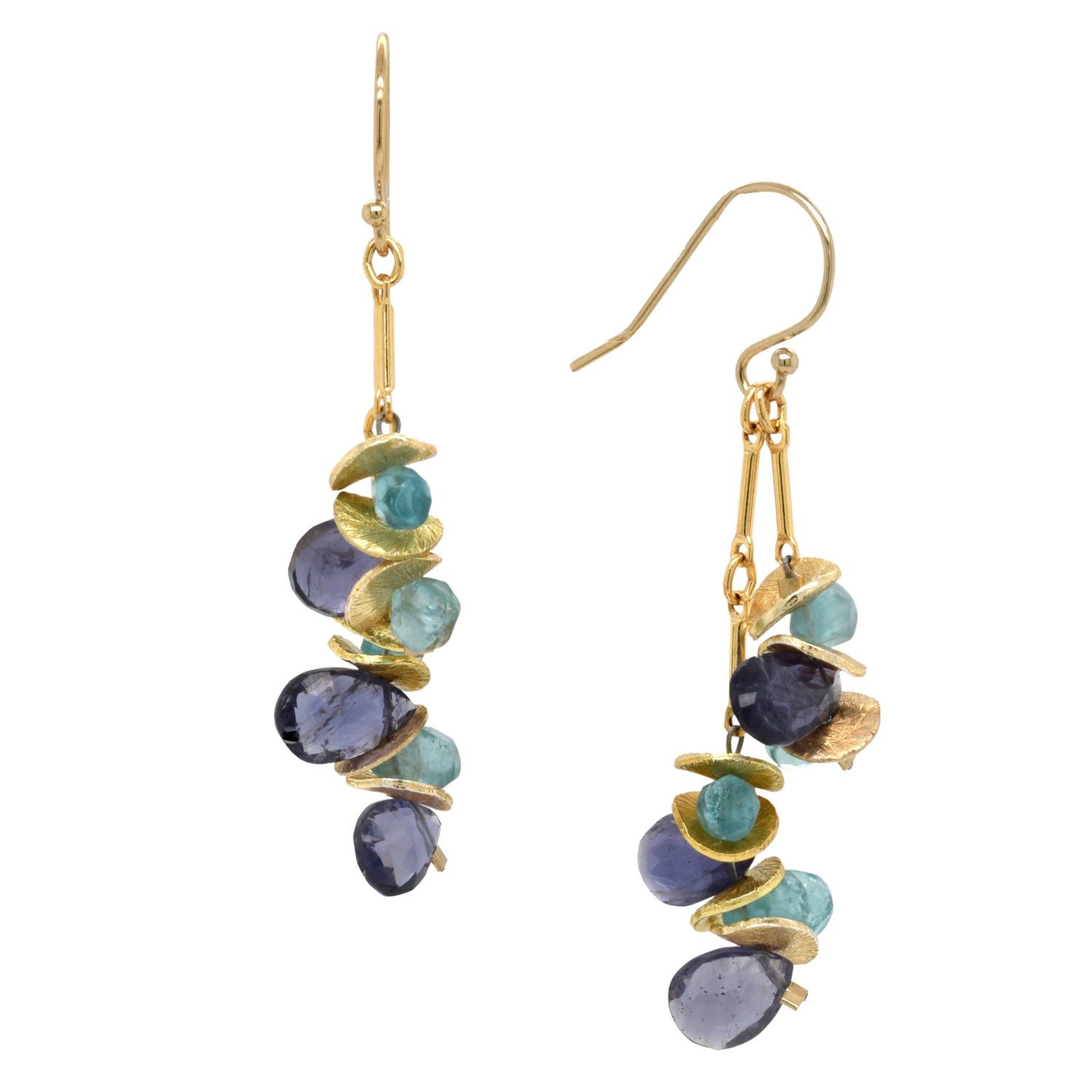 Lori Kaplan Design Women's Green / Blue Hydrangea Signature Earrings Main In Multi