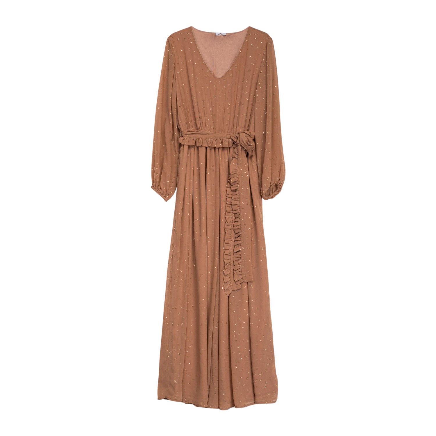 Niza Women's Long Brown Dress In Brown
