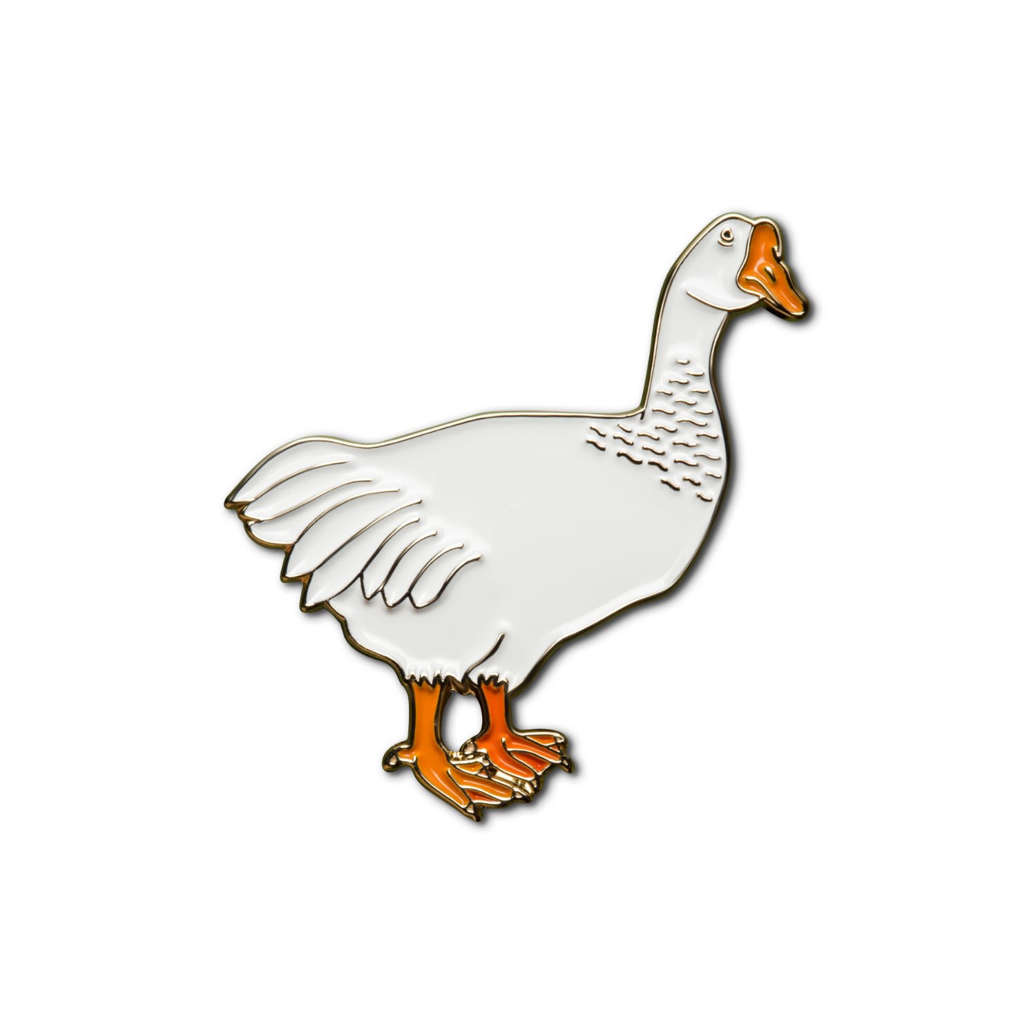 Women’s White Enamel Pin Goose Make Heads Turn