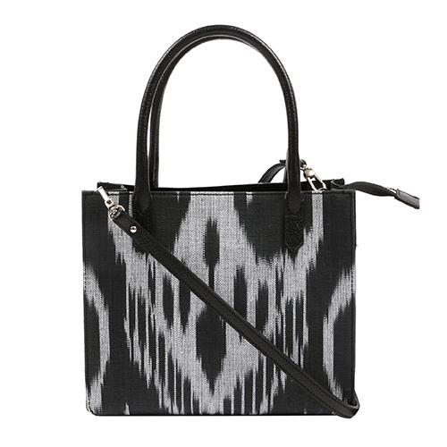 Sjw Bags London Women's Norfolk Ikat Bag-black In Black