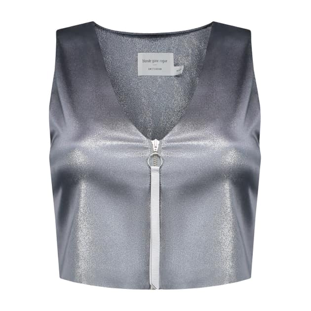silver tops for evening wear