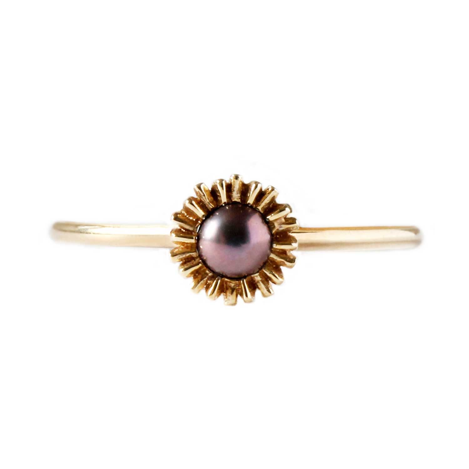 Lee Renee Women's Dahlia Bud Peacock Pearl Ring - Gold In Gold