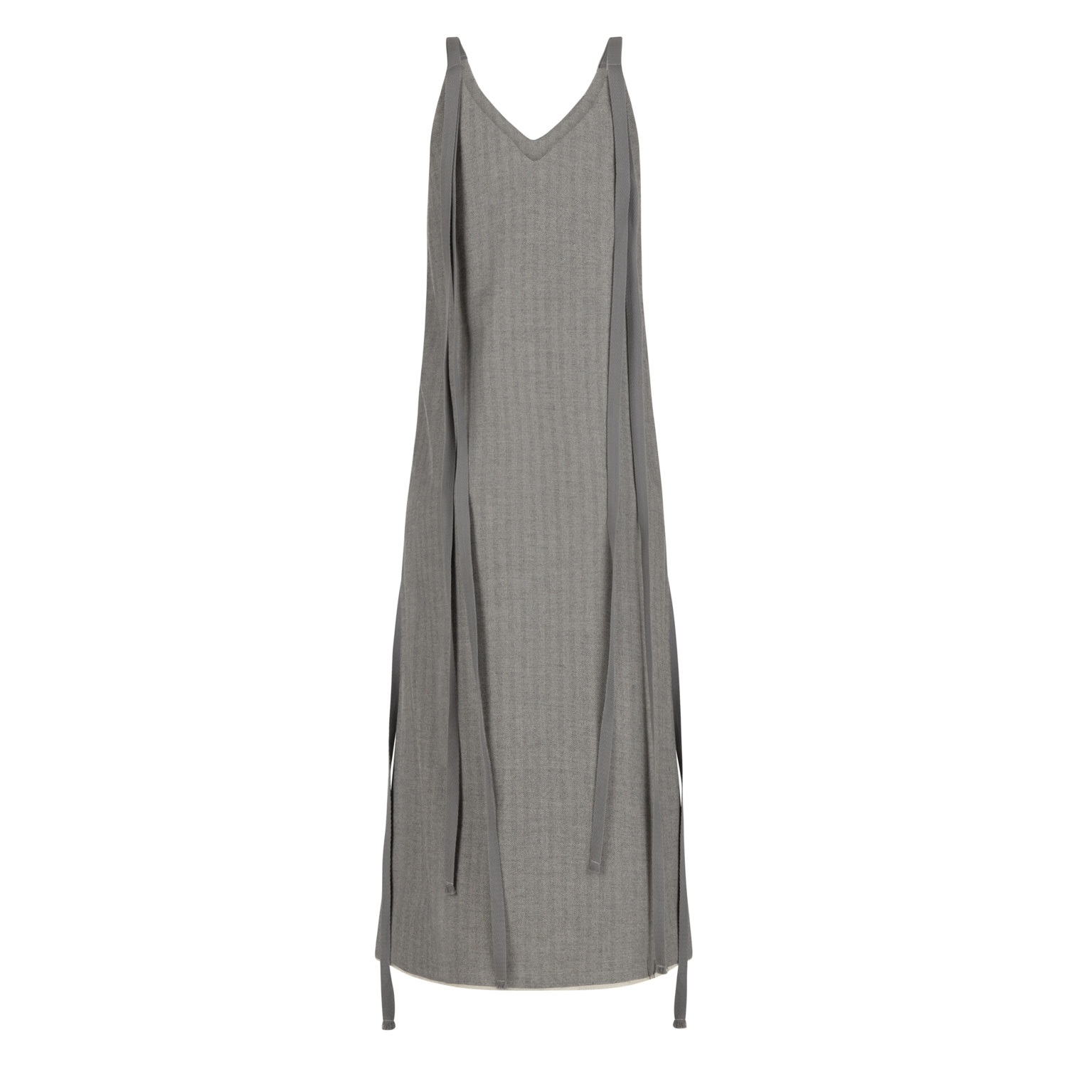 Clothes By Locker Room Women's Tie-detailed Grey Midi Dress In Grey