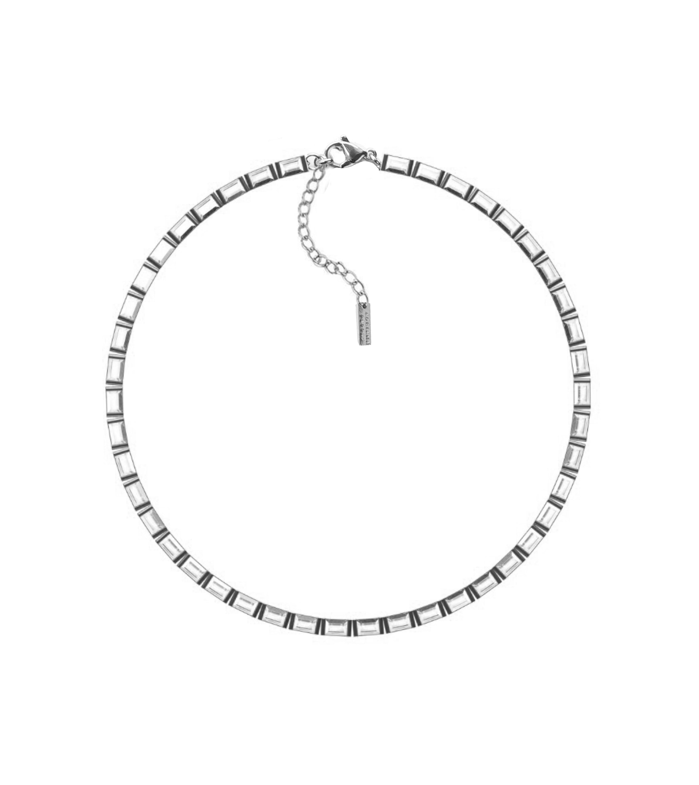 Adriana Pappas Designs Women's Silver Rhodium Baguette Tennis Choker In Silver