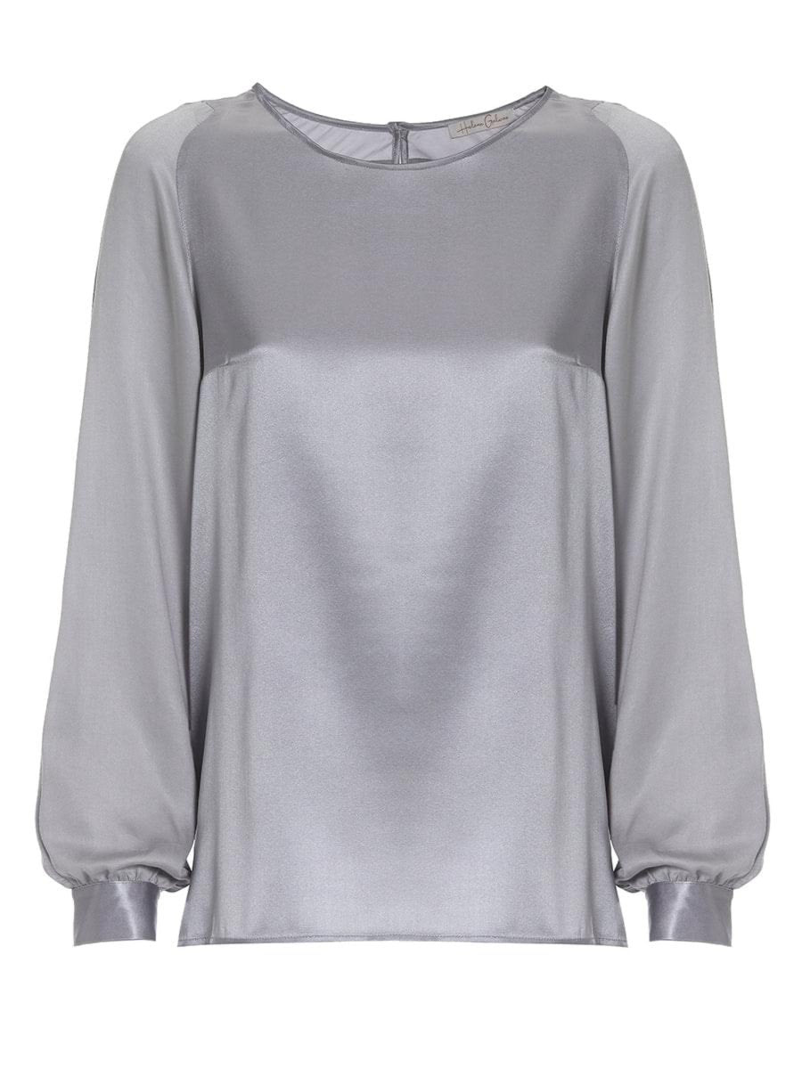 Helene Galwas Women's Grey / Silver Alina - Silk Blouse Silver In Gray