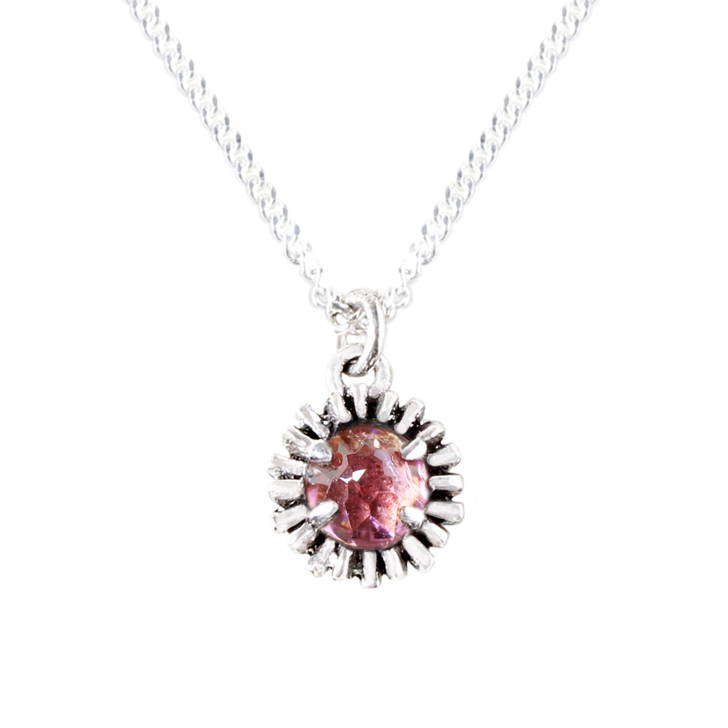 Lee Renee Women's Dahlia Bud Pink Tourmaline Necklace – Silver In Silver
