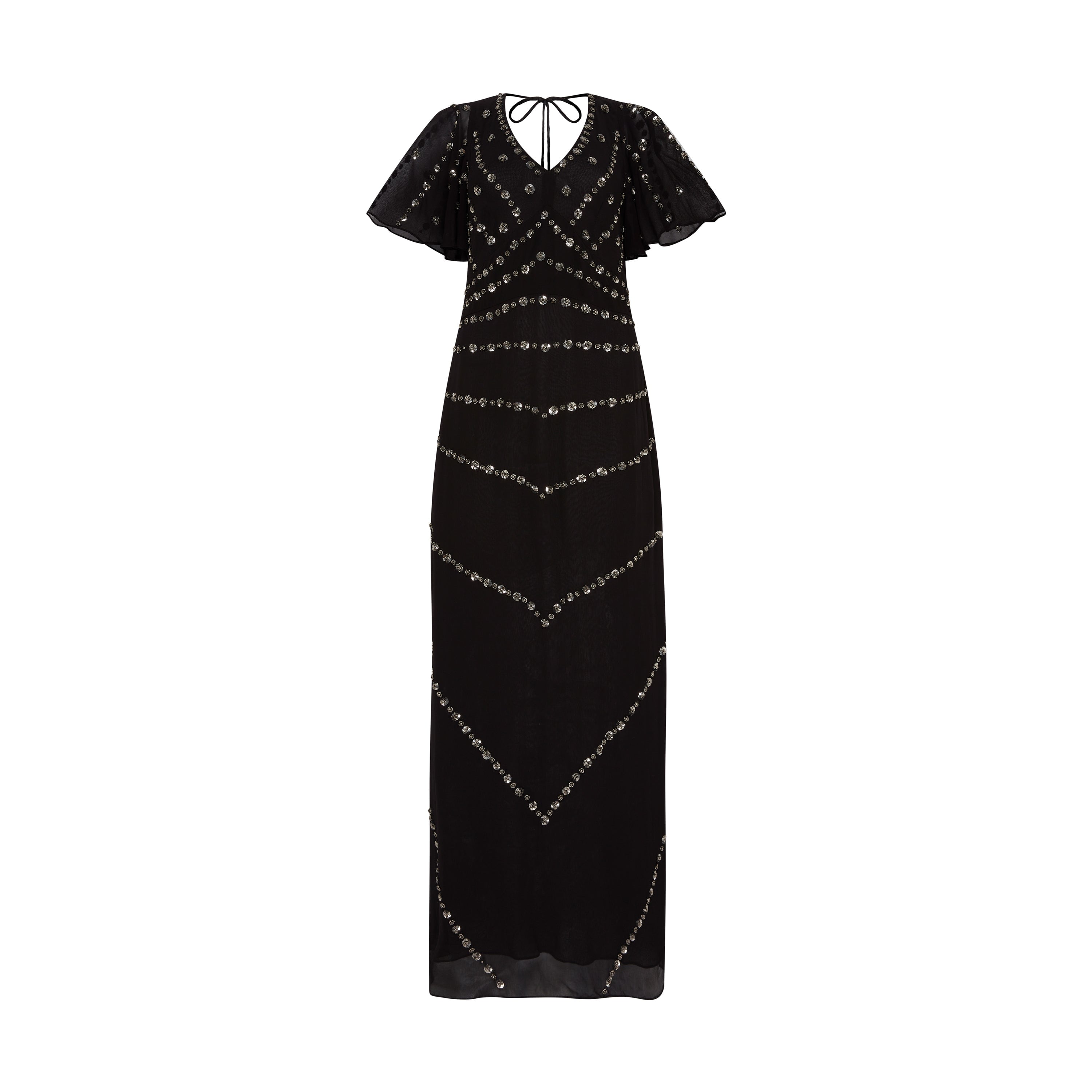 Rose & Nancy Women's Rose Black Sequin Maxi Dress In Black