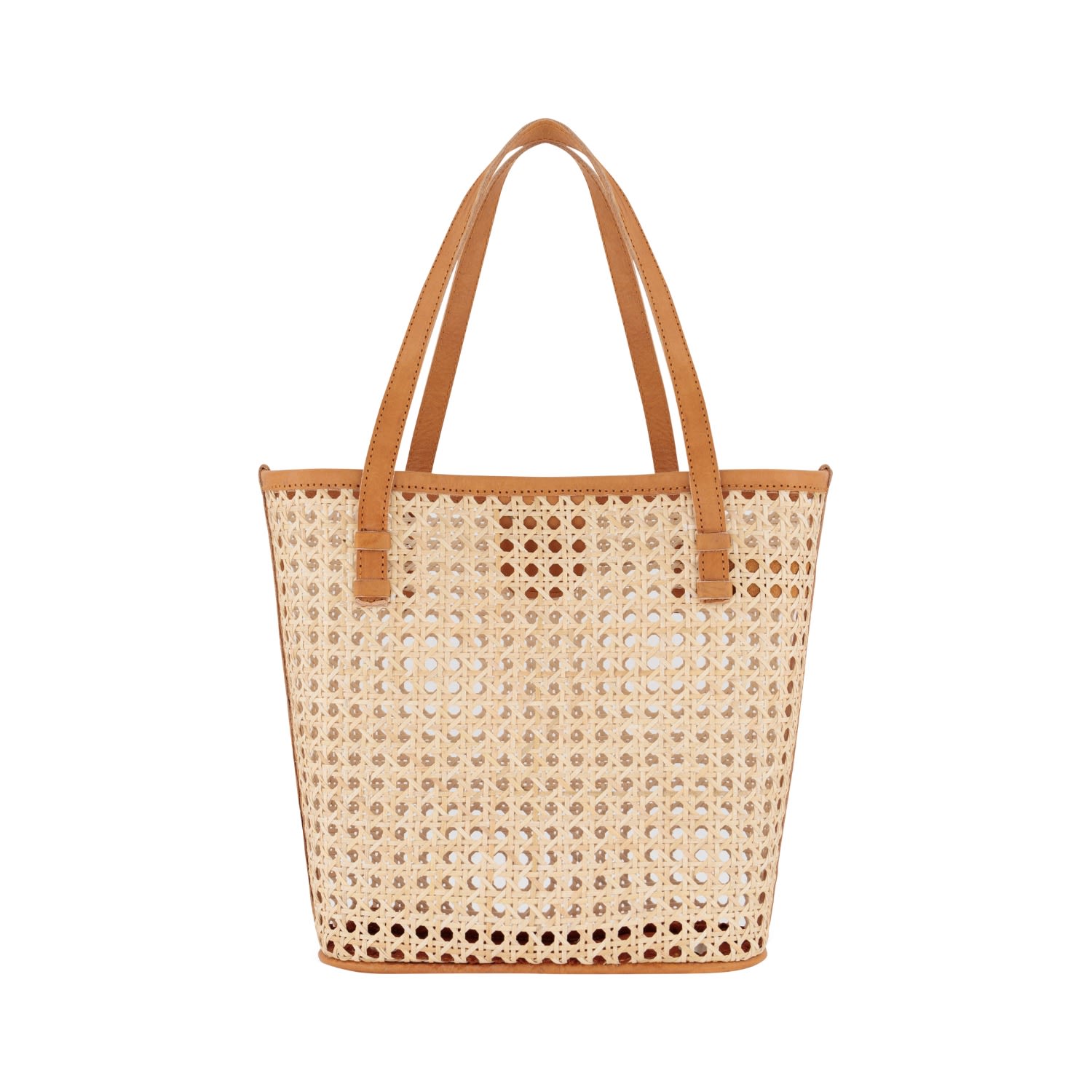 Ohsun Women's Brown / Neutrals Bella Rattan & Leather Shoulder Bag - Caramel