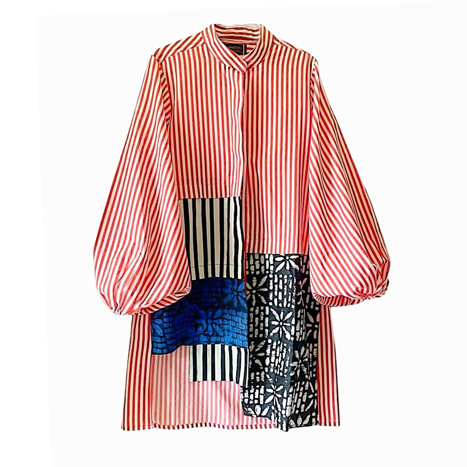 Xclamations Uk Women's Red / White Shero Tunic - Red And White Stripes In Red/white