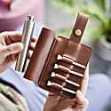 Vida Vida Tan Leather Golf Tee Holder & Hip Flask In Hip