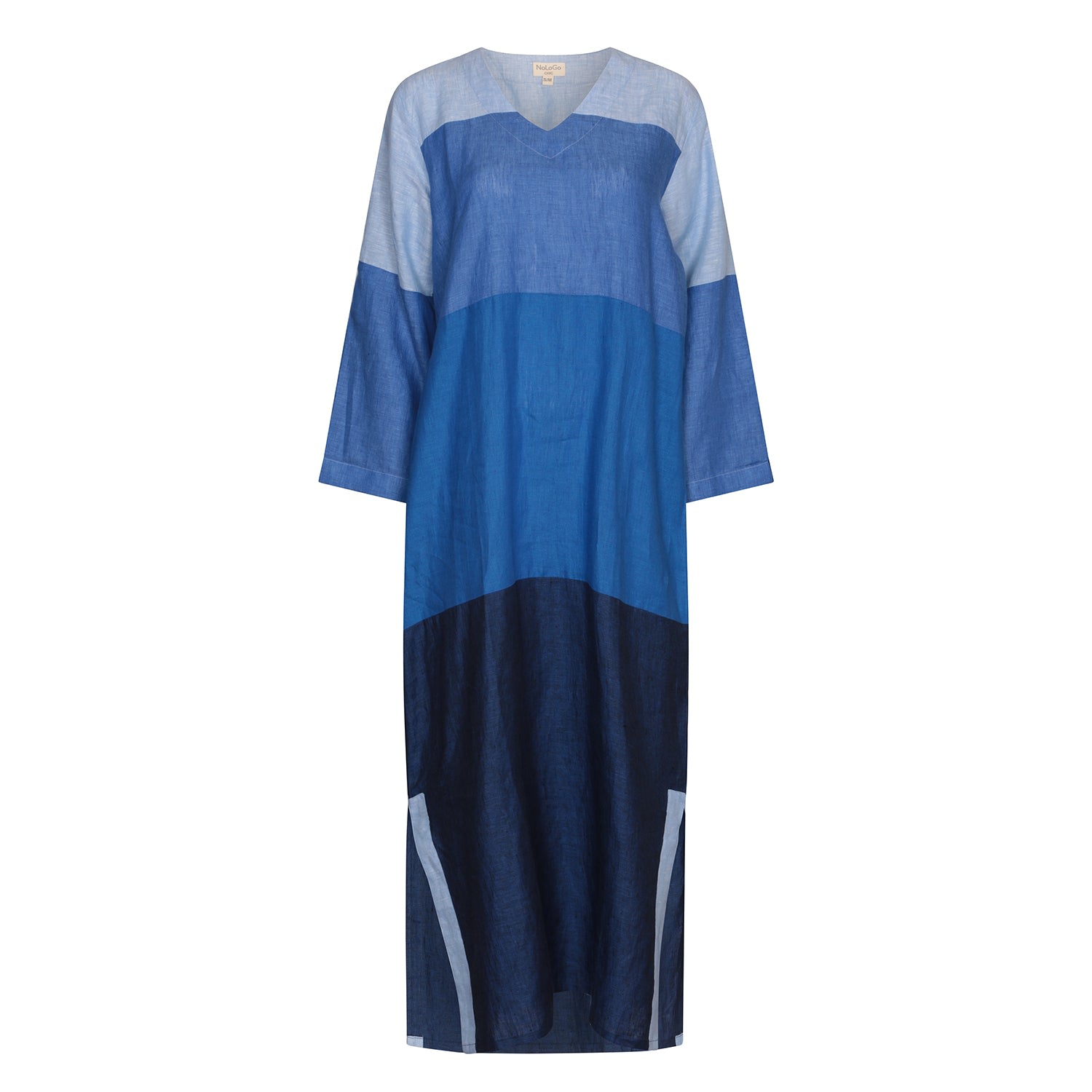 Women’s Colour Block Woven Maxi Dress Blue Large Nologo-Chic