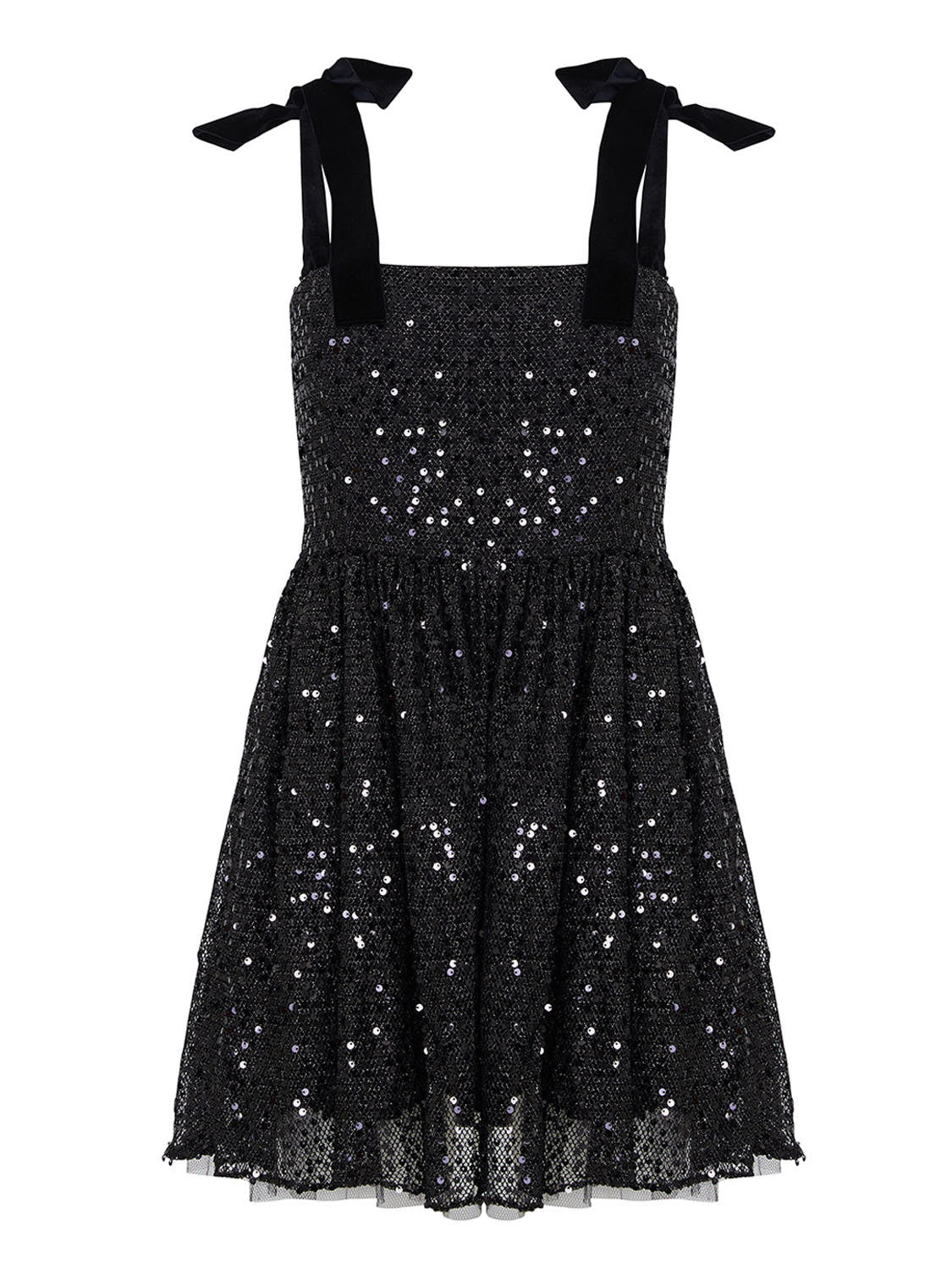 Shop Nocturne Women's Black Sequined Flowy Mini Dress