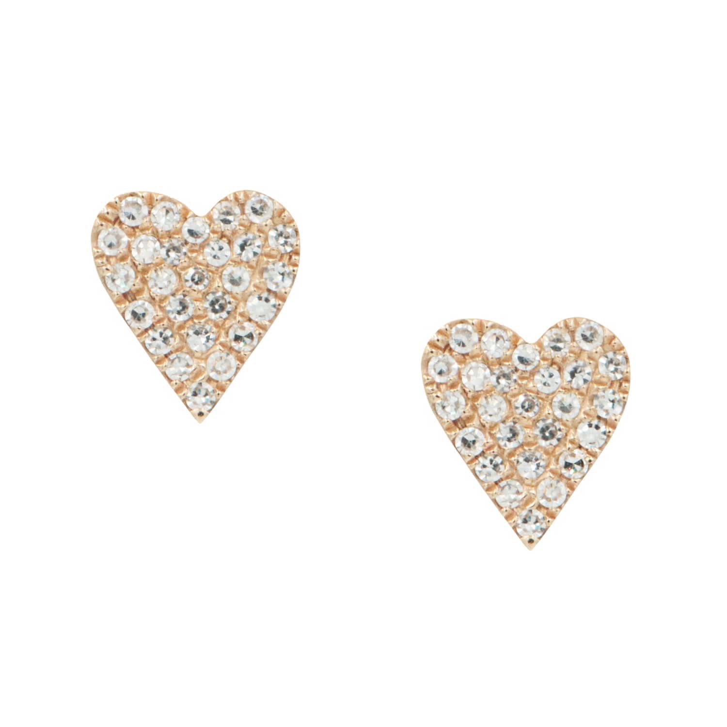 14k Rose Gold Diamond Heart Earrings Kamaria Wolf Badger