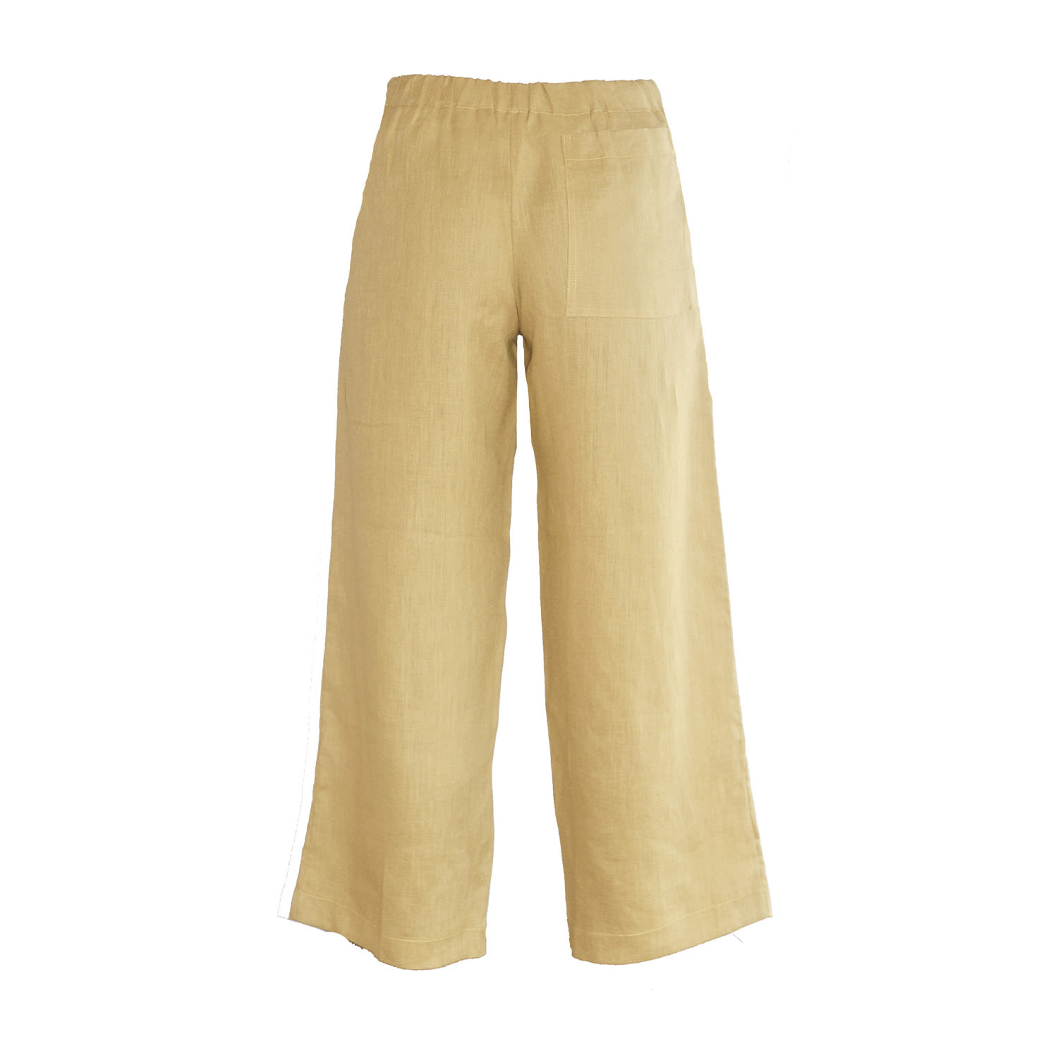 Women’s Yellow / Orange Pure Linen Majorca Pants In Buttermilk Medium Larsen and Co