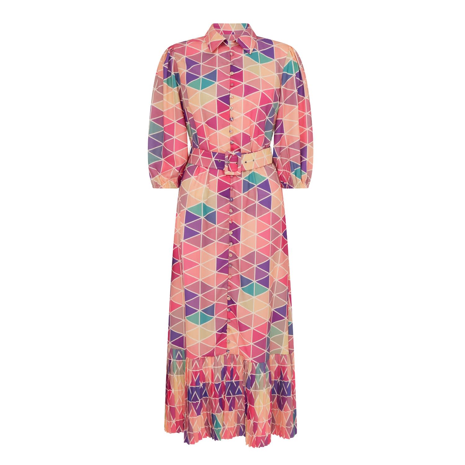 Cynthia Multi Print Shirt Occasion Dress, Raishma