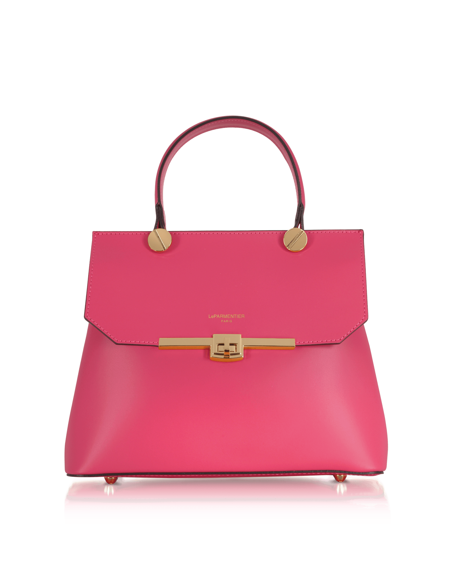 Le Parmentier Women's Atlanta Top Handle Satchel Bag W/shoulder Strap - Pink In Pink