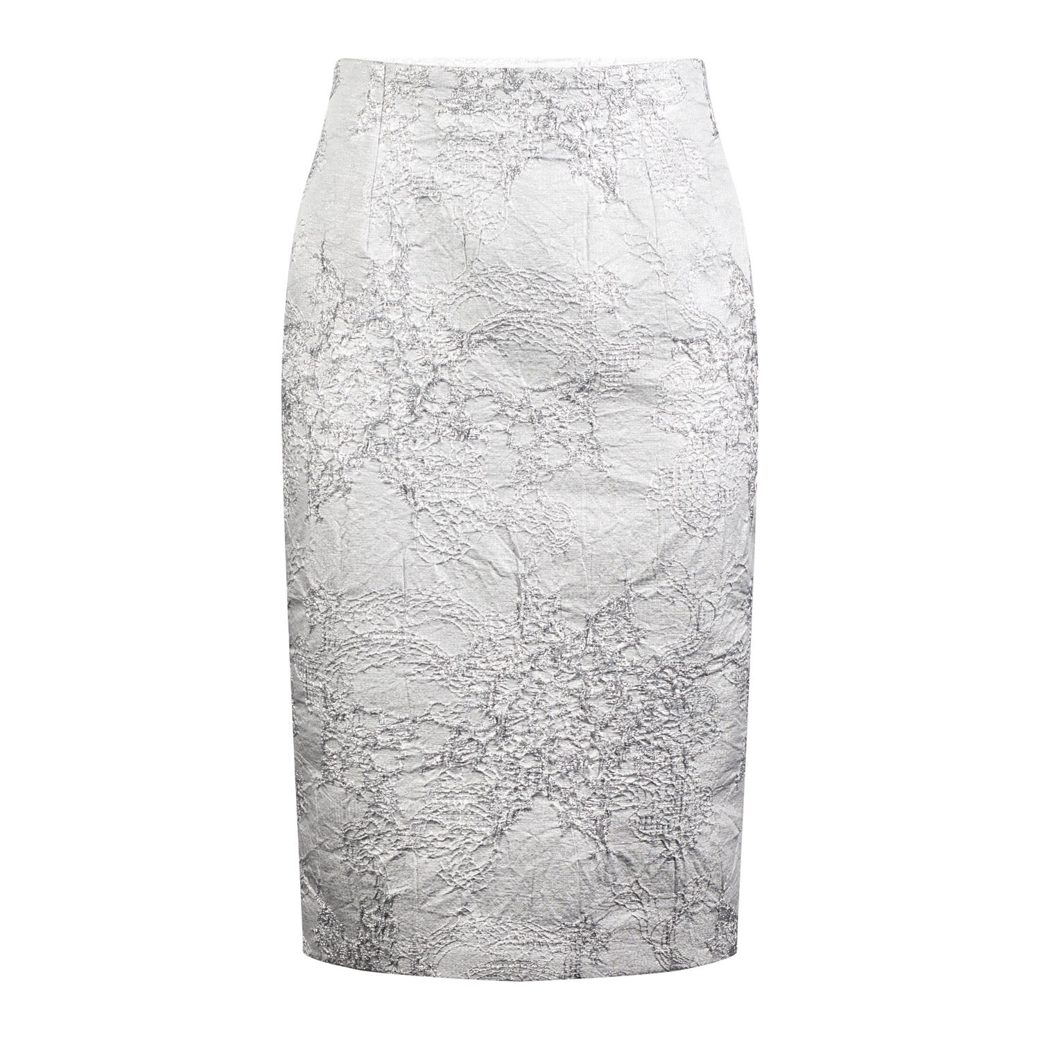 Women’s Silver Embroidery Jacquard Pencil Skirt Extra Small Sookyoung Song