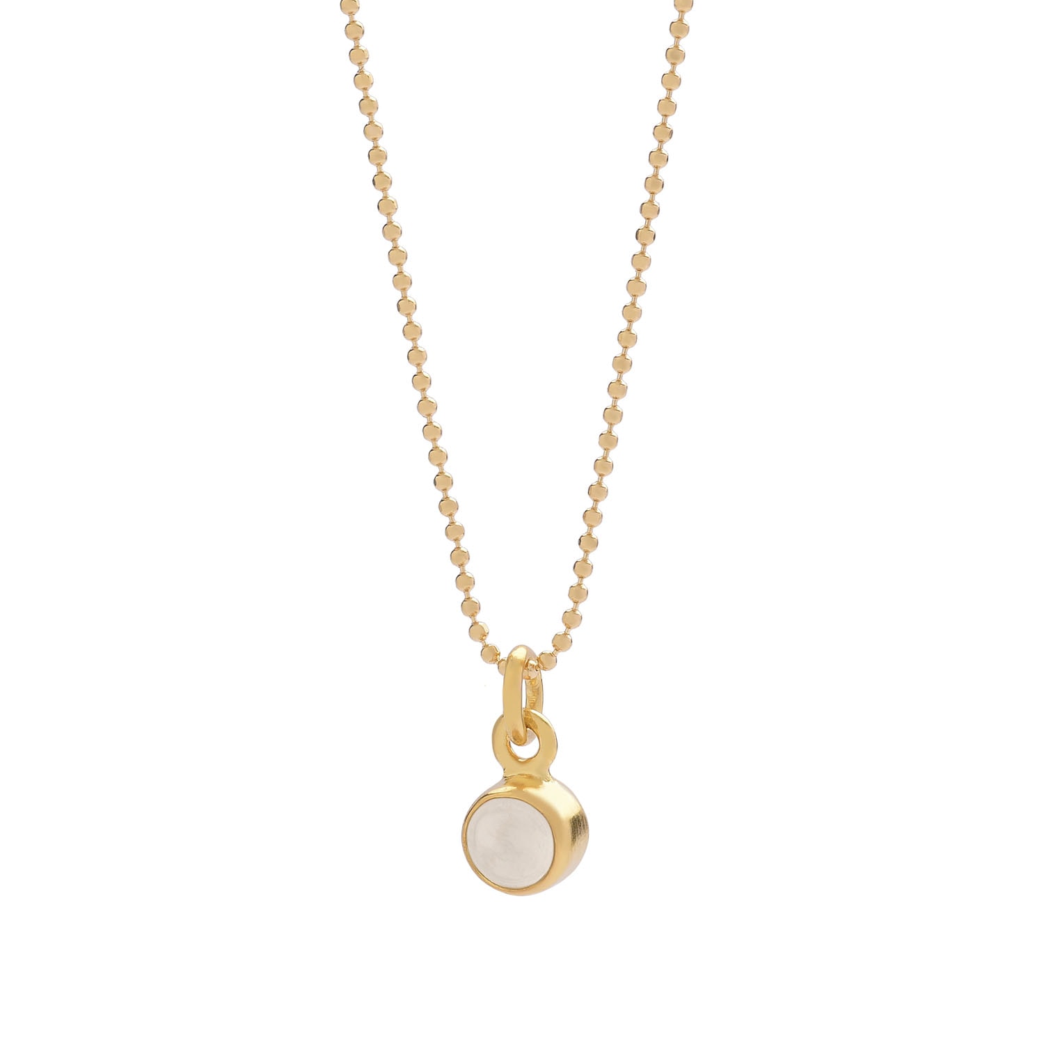 Nellou Jewellery Women's Neutrals Gem Dot Birthstone Necklace Crystal April Gold Plated Sterling Silver In Multi