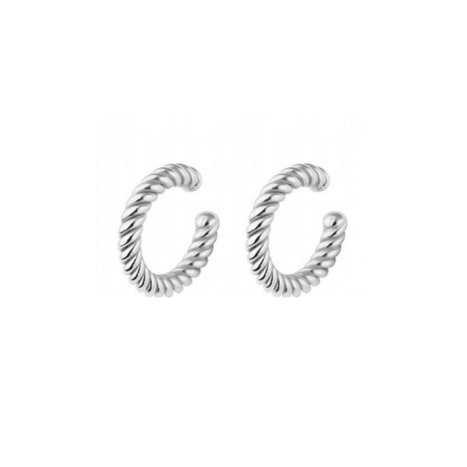 Women’s Twisted Sterling Silver Ear Cuff No Piercing - Pair - Silver Spero London