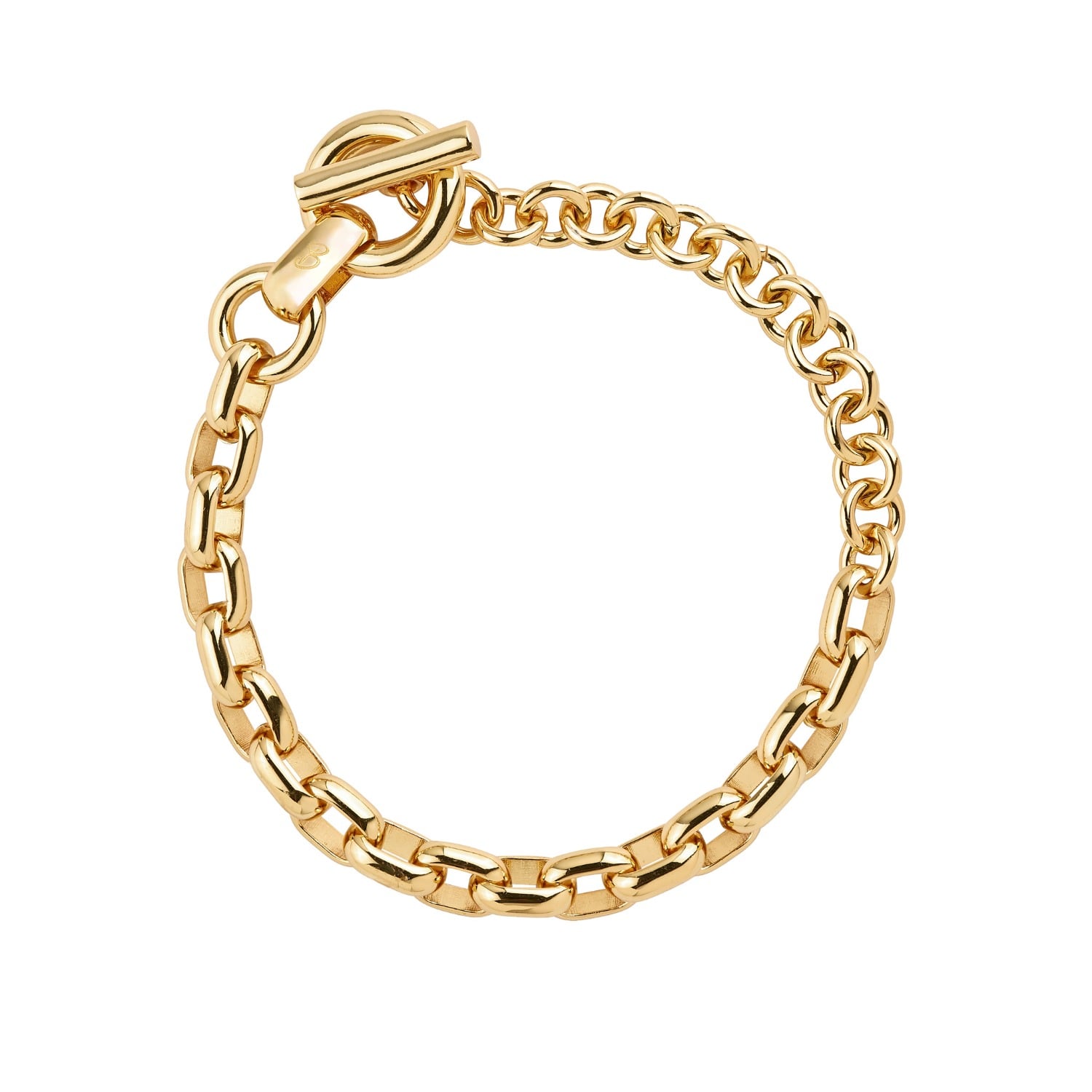 Ballinger Women's Gold Belcher T-bar Chunky Chain Bracelet