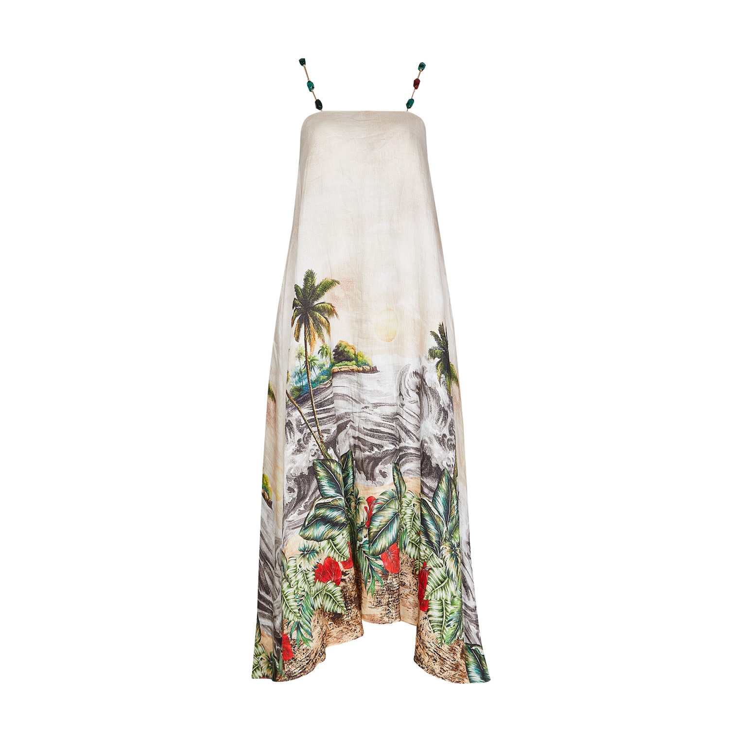 By Felizia Women's Green Palma Printed Maxi Dress