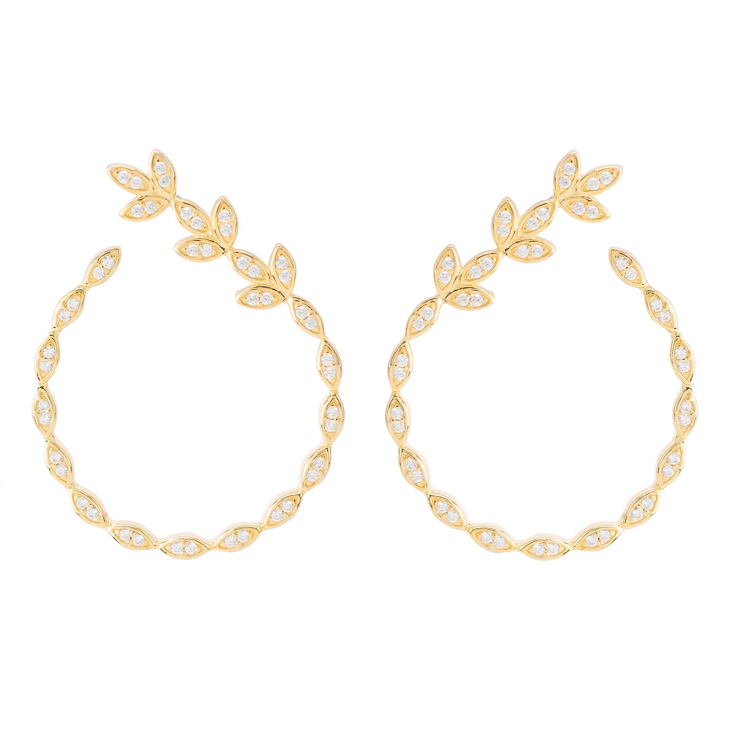 Women’s Gold / White Wisteria Trailing Flower Earrings Gold Latelita