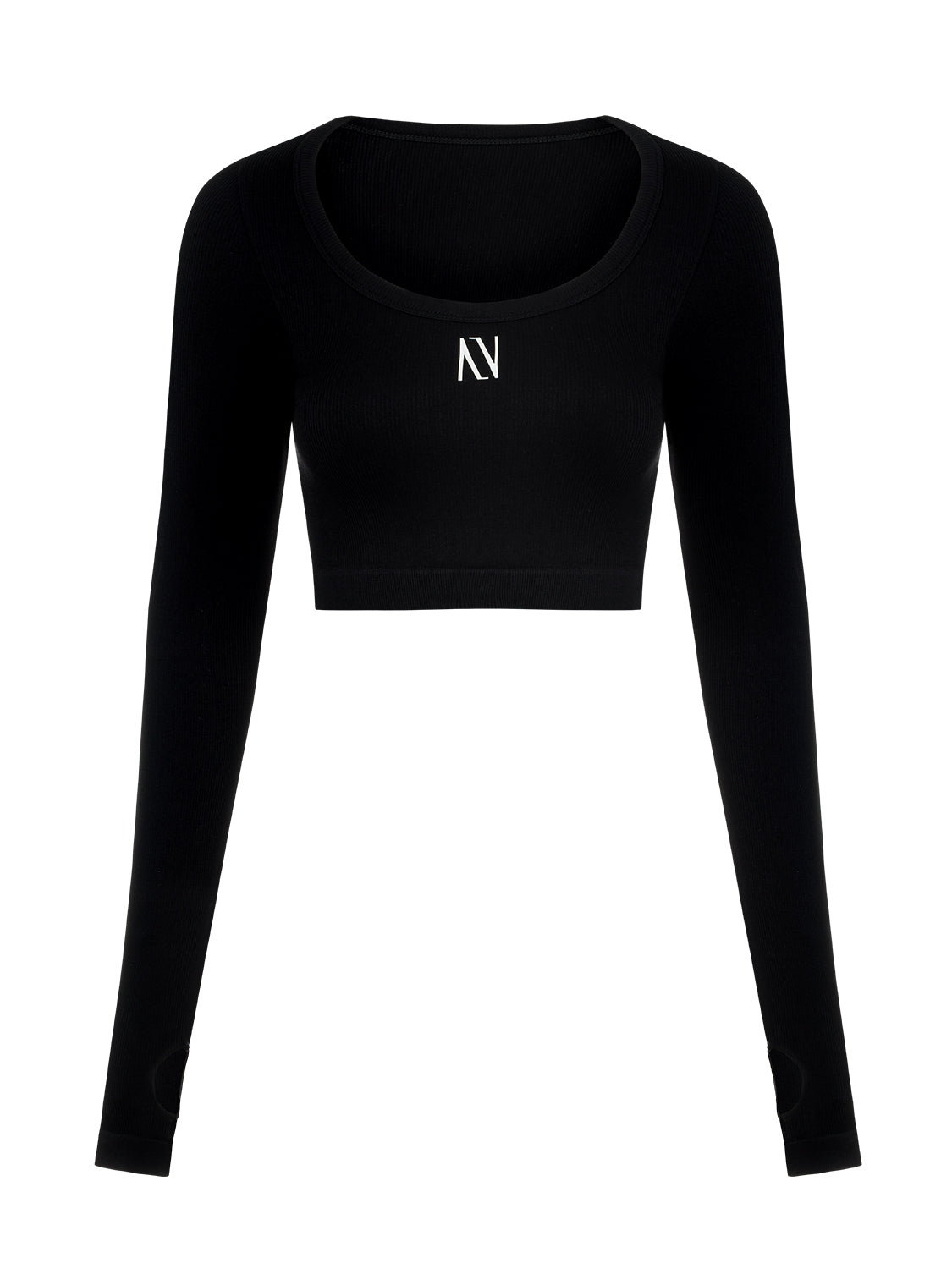 Shop Nocturne Women's Boat Neck Knit Crop Top Black