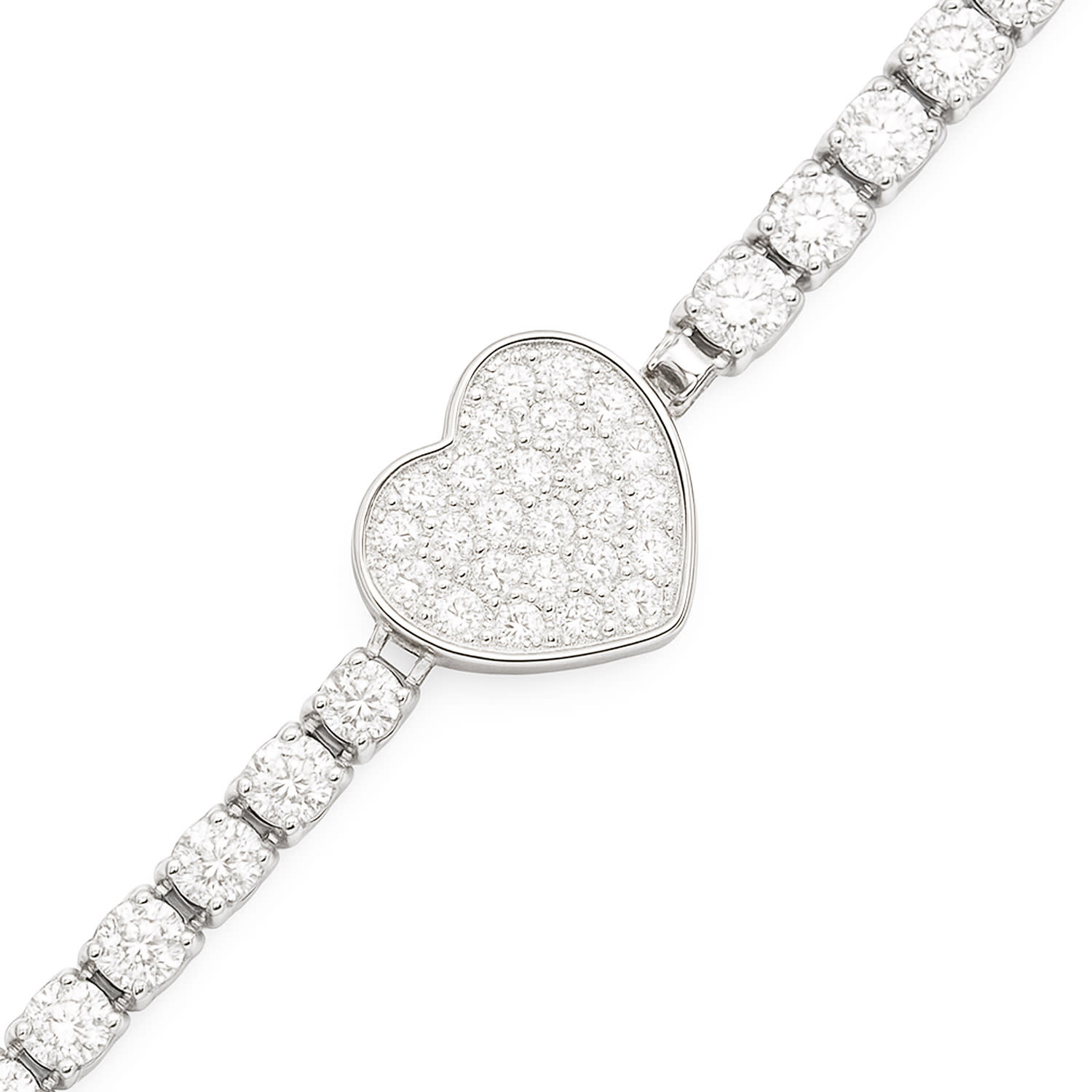 The Gala Women's Silver Crystal Heart Bracelet In Silver