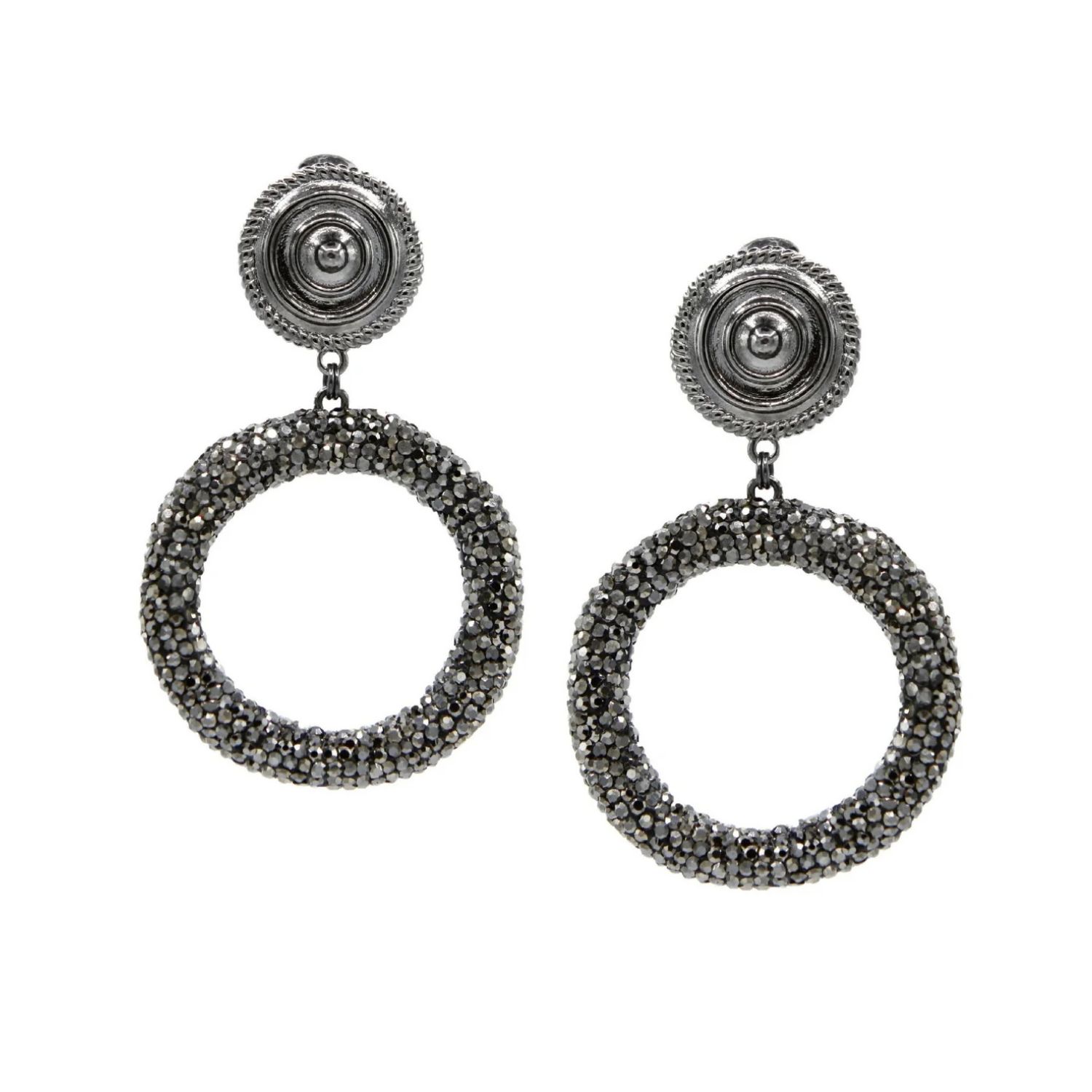 Jaredjamin Women's Grey Dolly Pavé Clip On Earrings