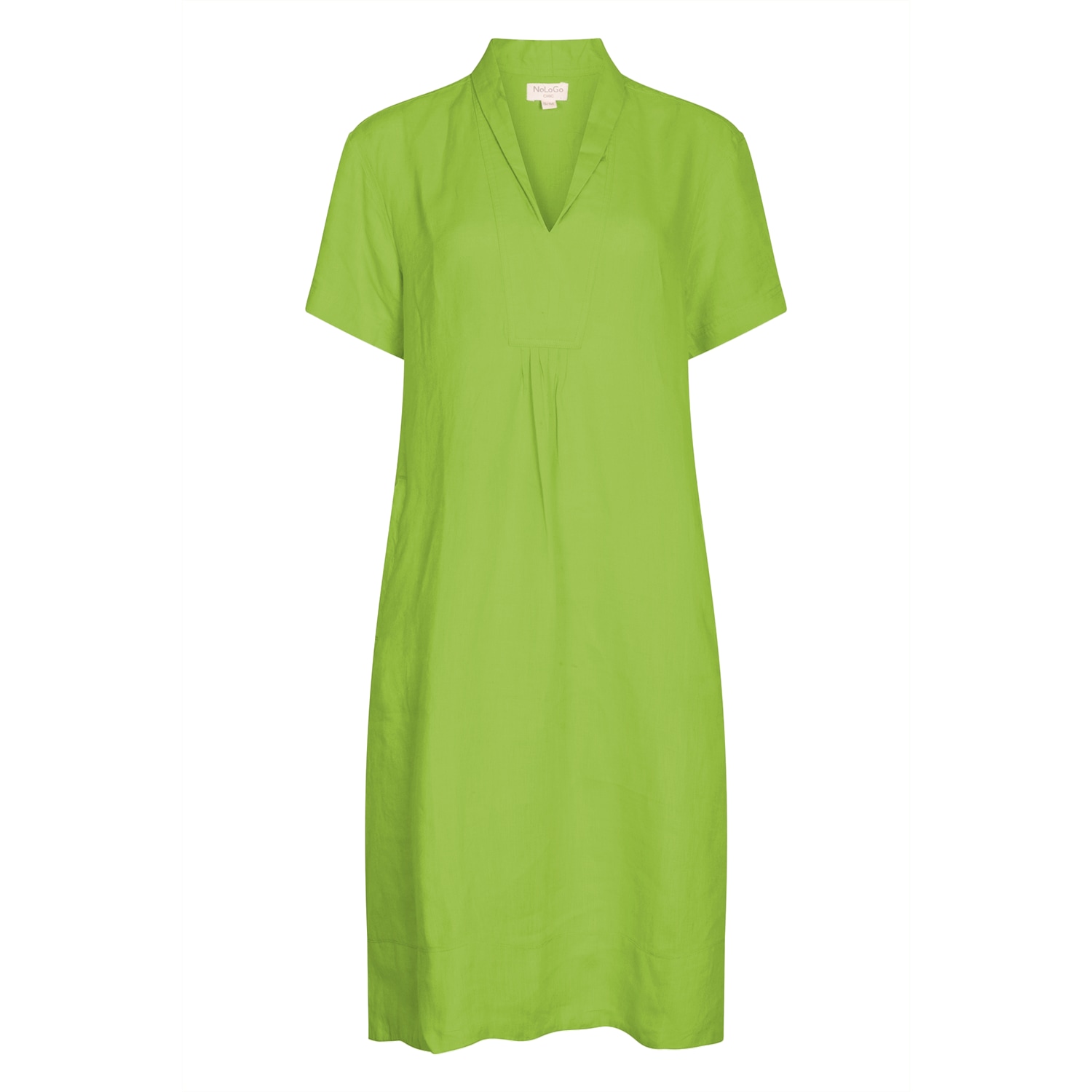 Women's Elodie Short Sleeve Tunic Dress Linen -Parrot Green | Extra Large | Nologo-Chic