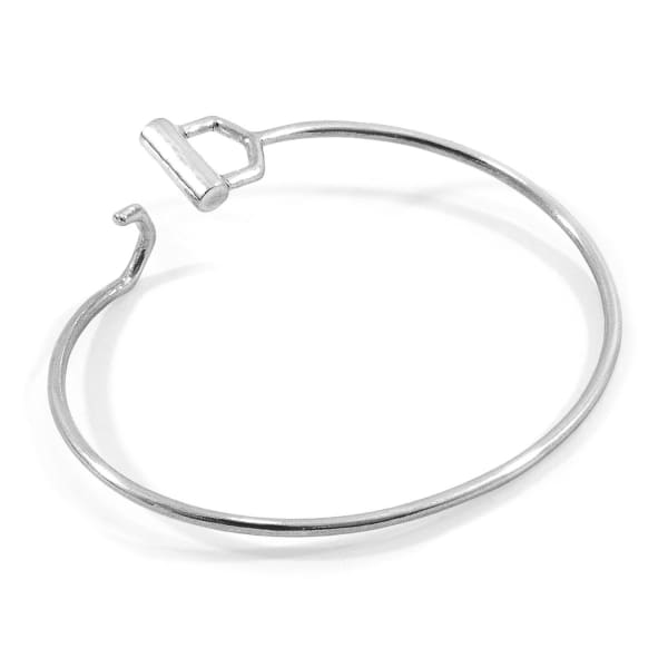 Anchor & Crew Hardy Buckle Midi Geometric Silver Bangle In Silver