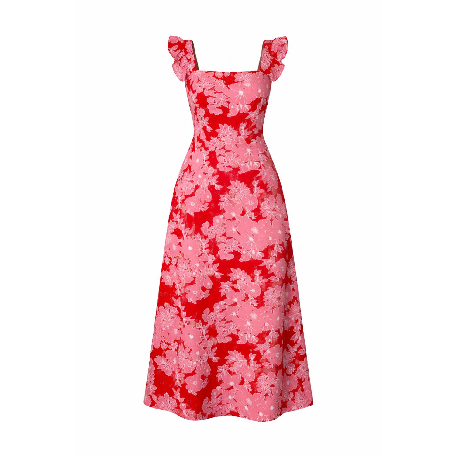 pink broderie anglaise dress This Aspiga pink midi dress is a fun twist on Broderie Anglaise