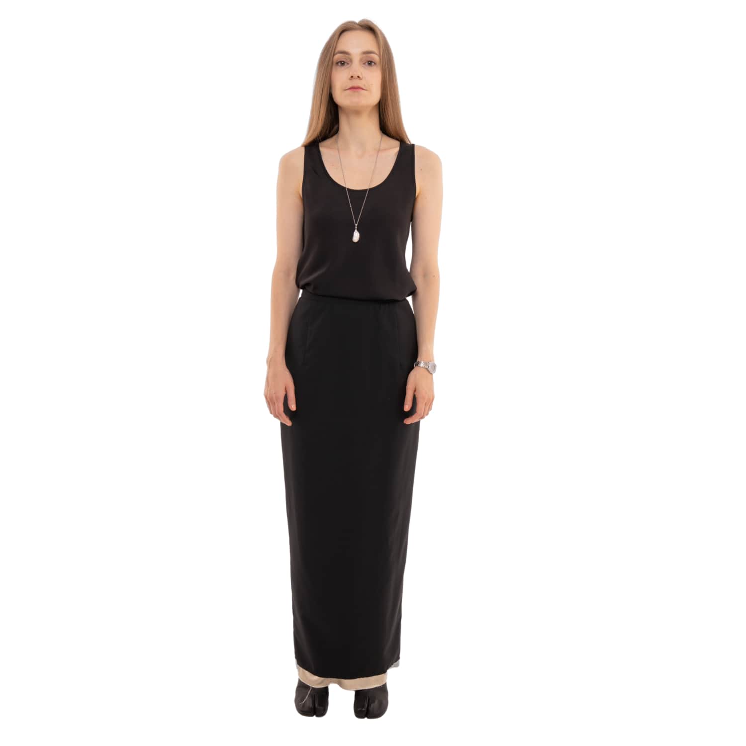 black maxi pencil dress Seamed Lushy Pencil Midi Shapewear Dress - Black