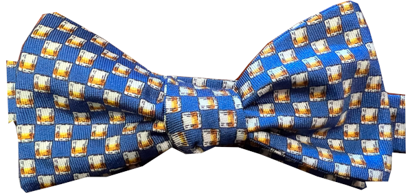 Lazyjack Press Men's Blue Whiskey Business Bow Tie In Blue