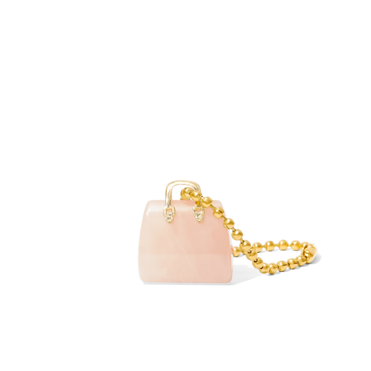 Already Mine Ny Women's Gold / Pink Rose Quartz Handbag Charm – Love & Emotional Healing In Pink