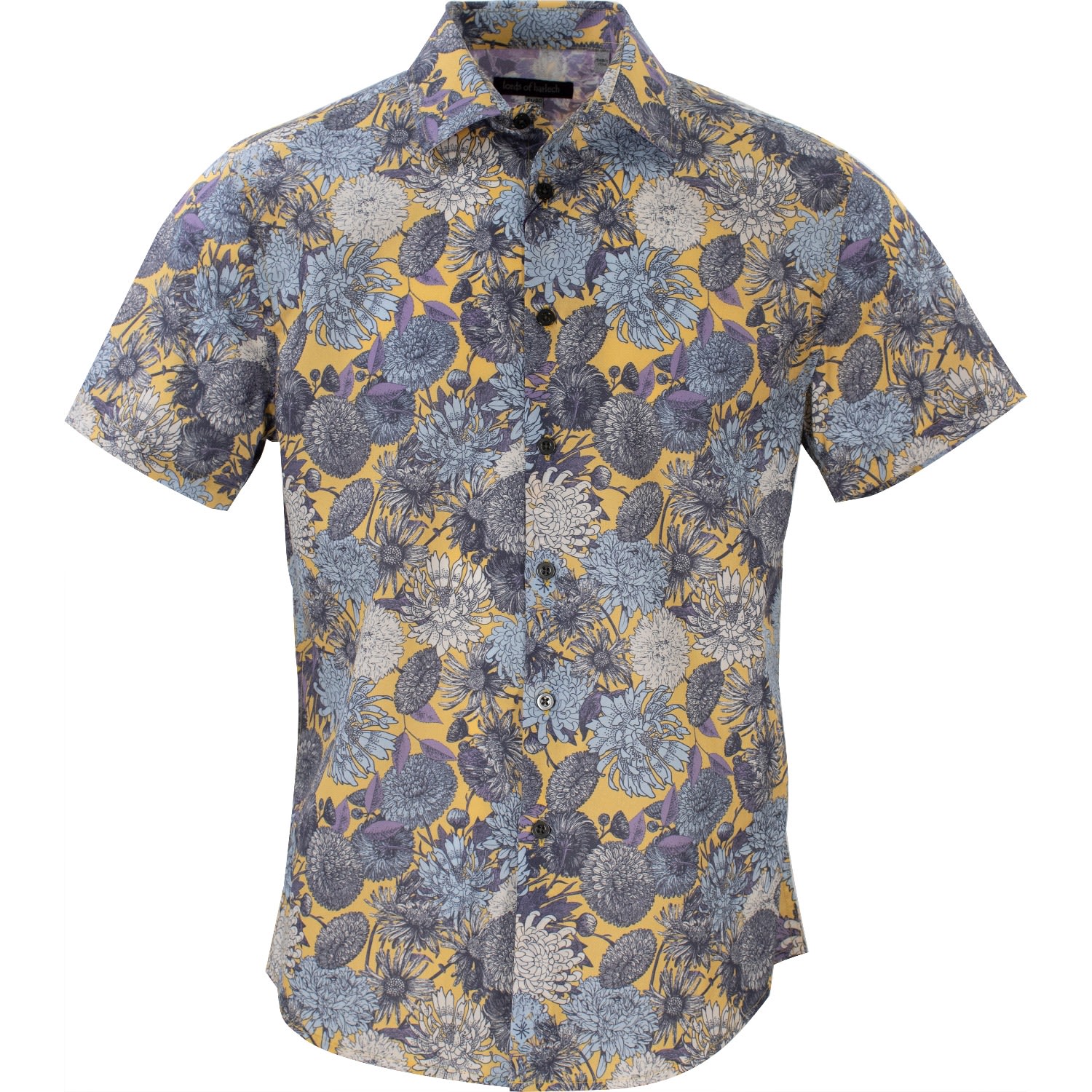 Lords Of Harlech Scott Mums Floral Yellow Shirt