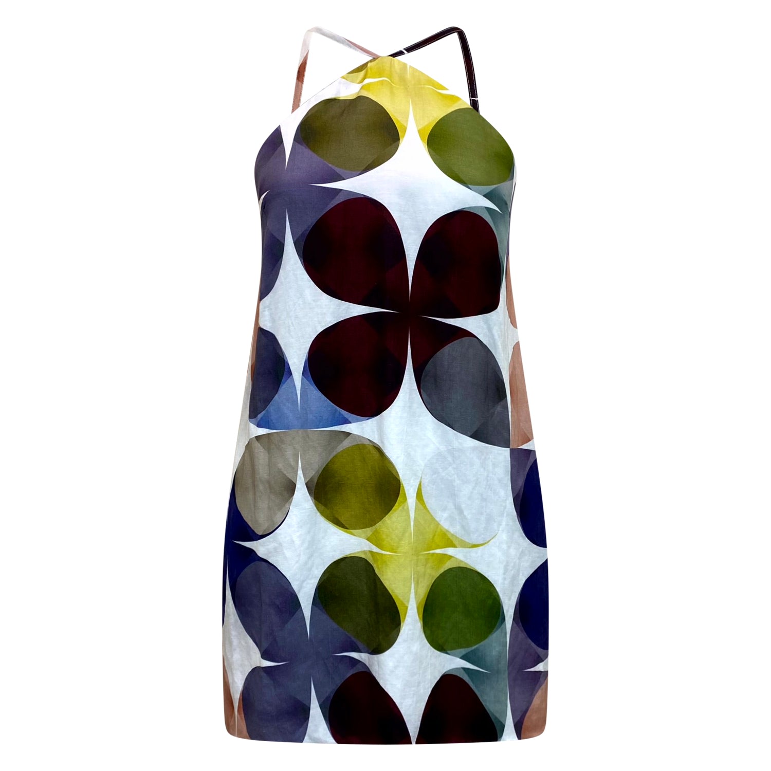 Why Mary Women's Sixties Print Shift Mini Dress - Yve In White