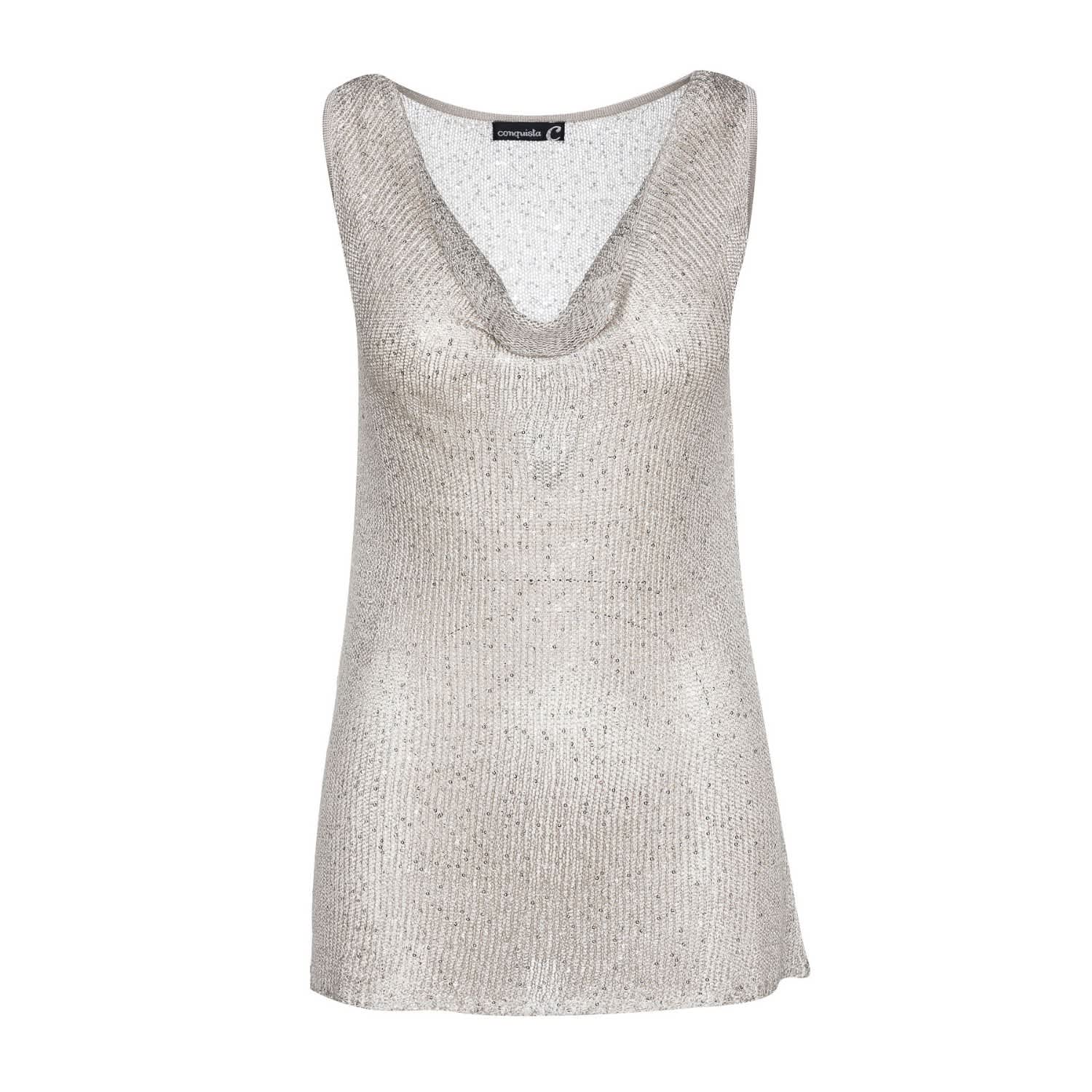 cowl neck sparkly top