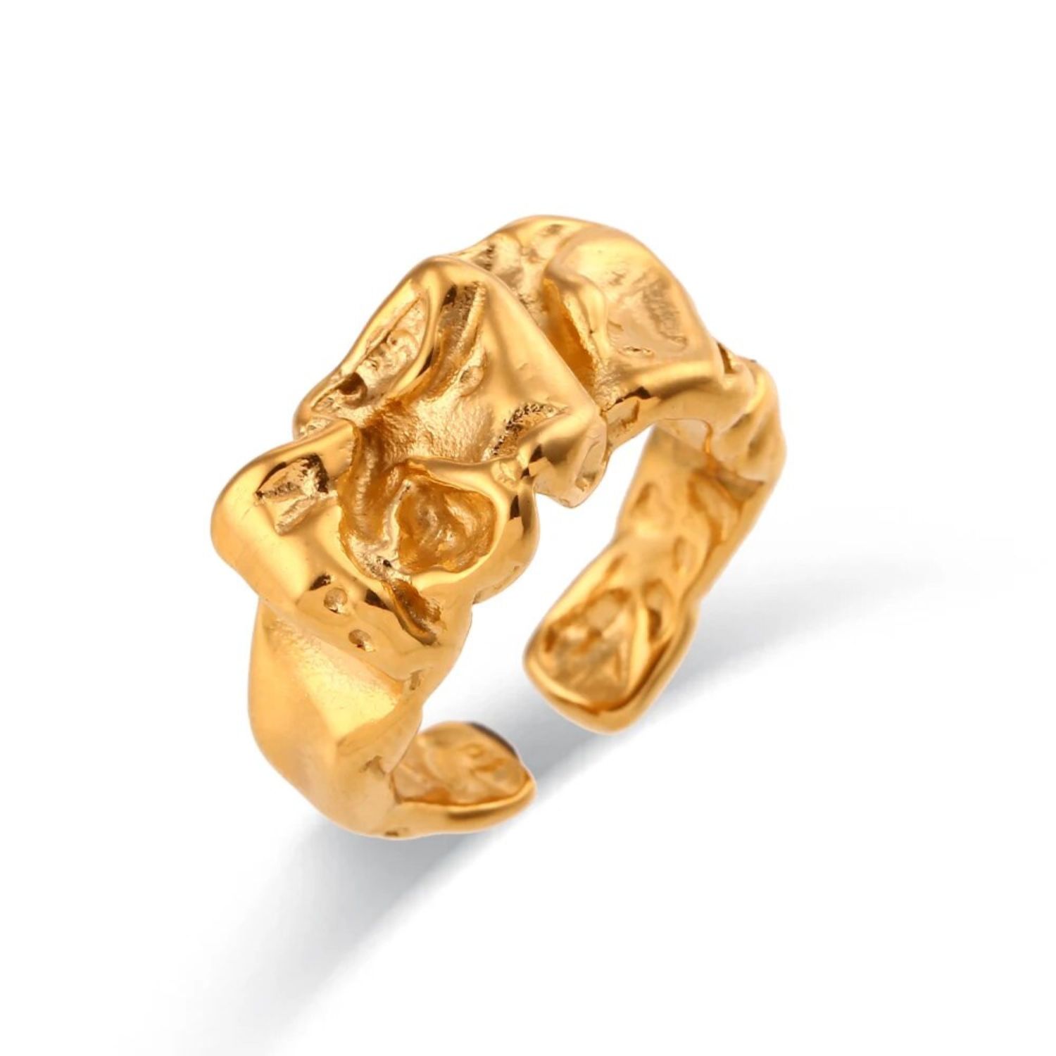 Women’s Gold Abstract Adjustable Ring Olivia Le