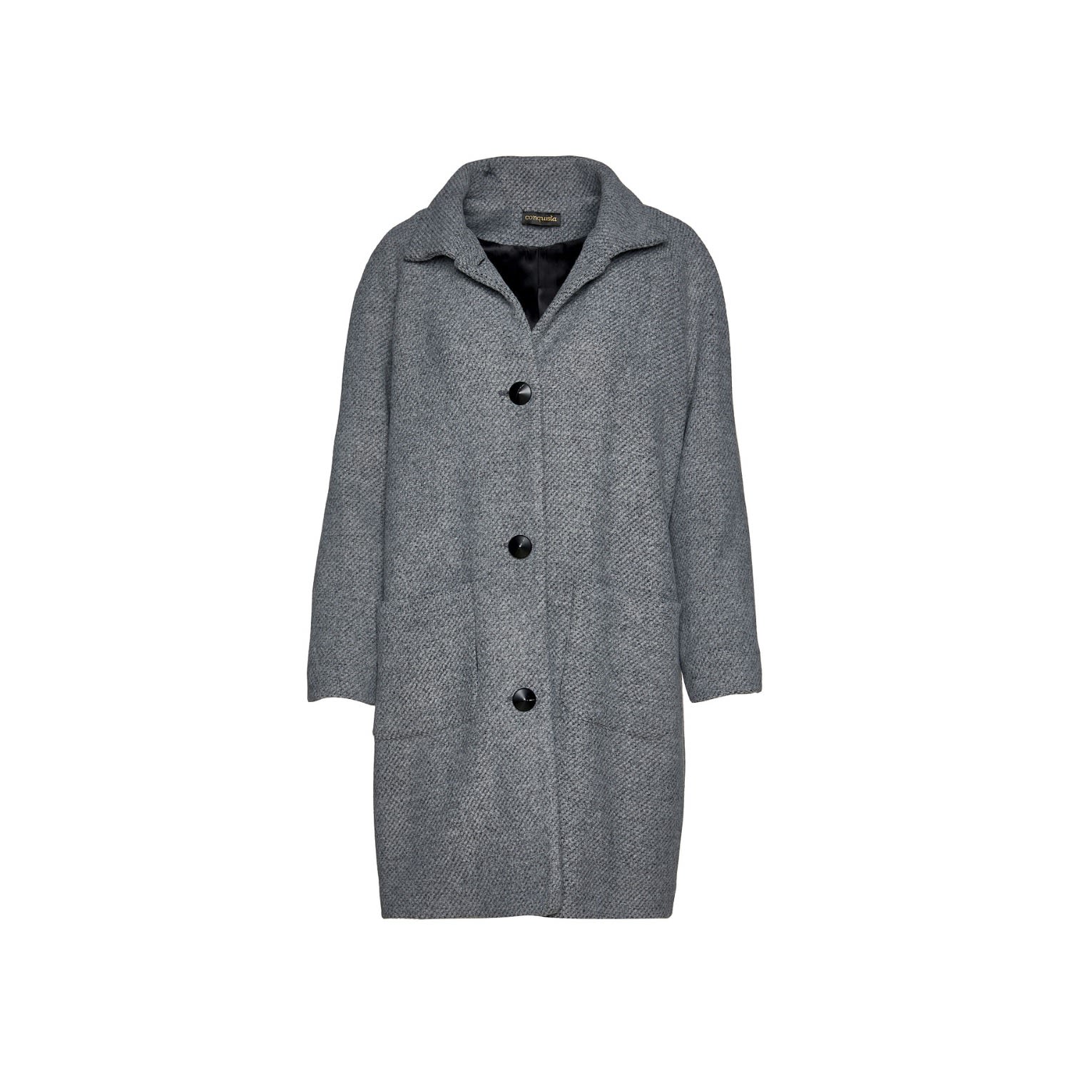 Women’s Wool Blend Grey Coat Raglan Sleeves Small Conquista