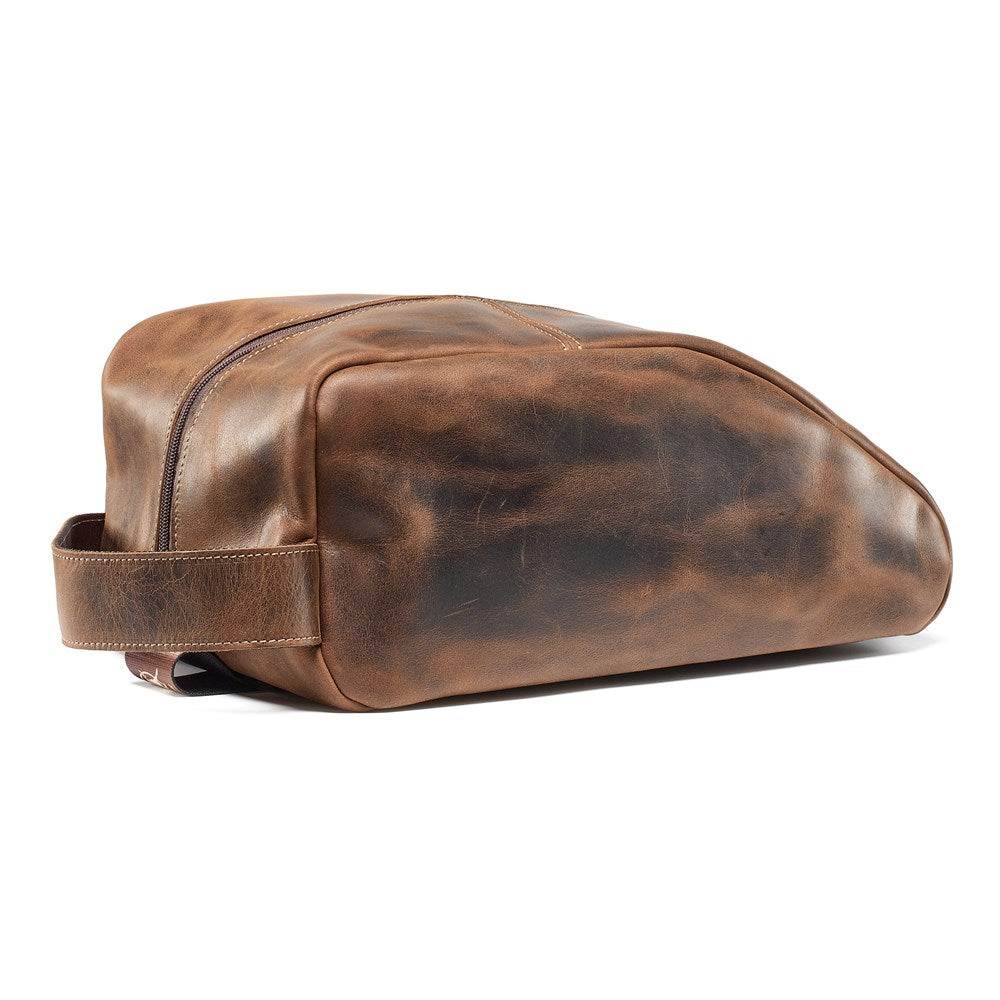 Bedroom Athletics Men's Favino - Distressed Leather Shoe Bag - Brown