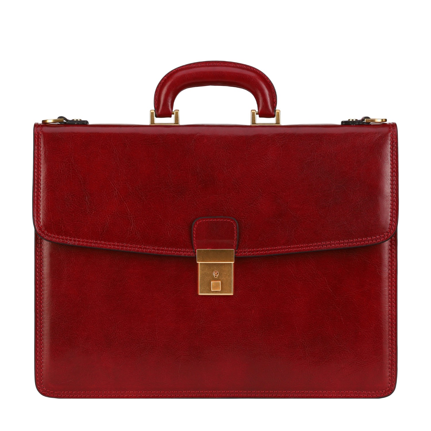 Time Resistance Womens Leather Briefcase In Red - The Sound Of The Mountain In Red