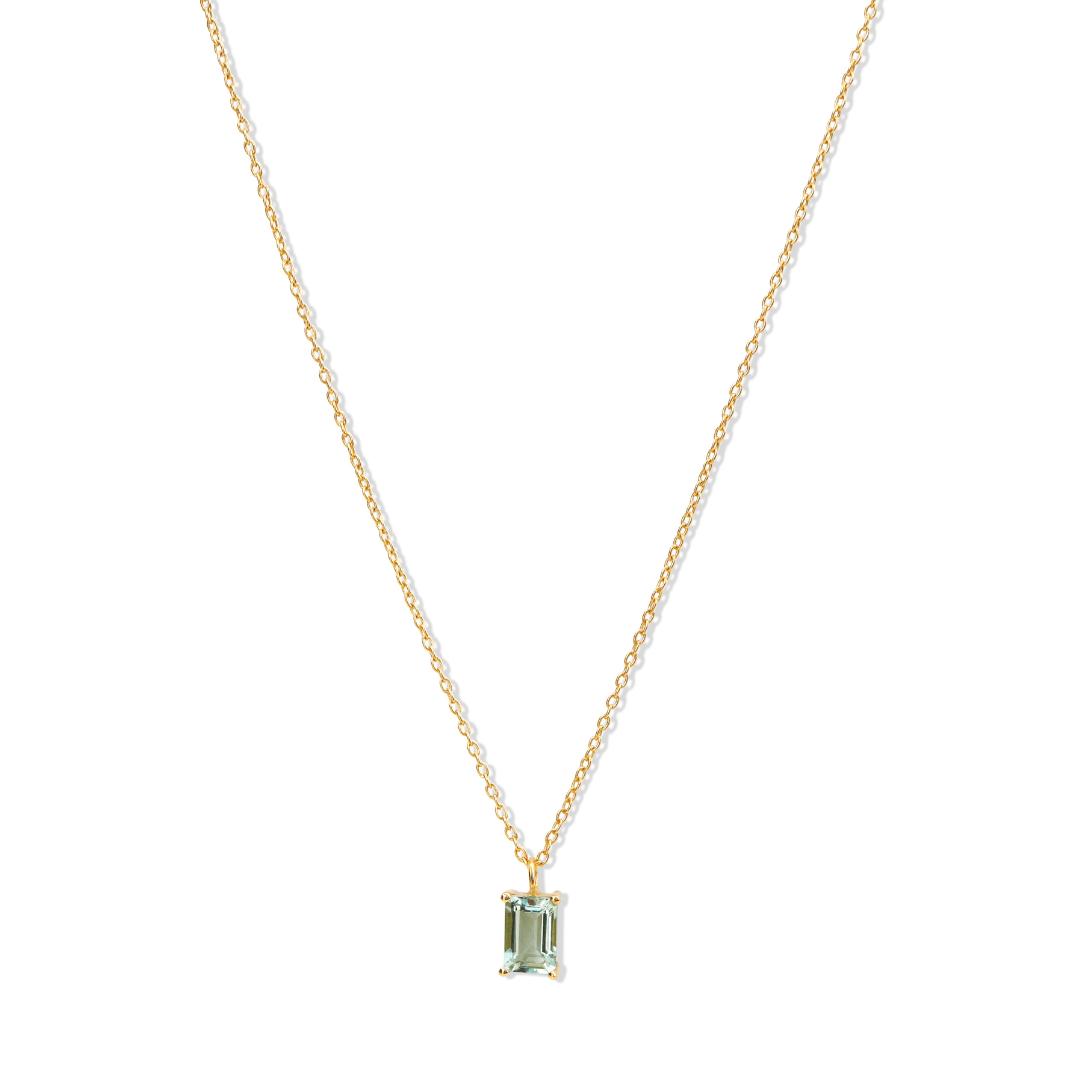 Women’s Lucie Green Amethyst & Yellow Gold Rectangle Necklace Fv Jewellery