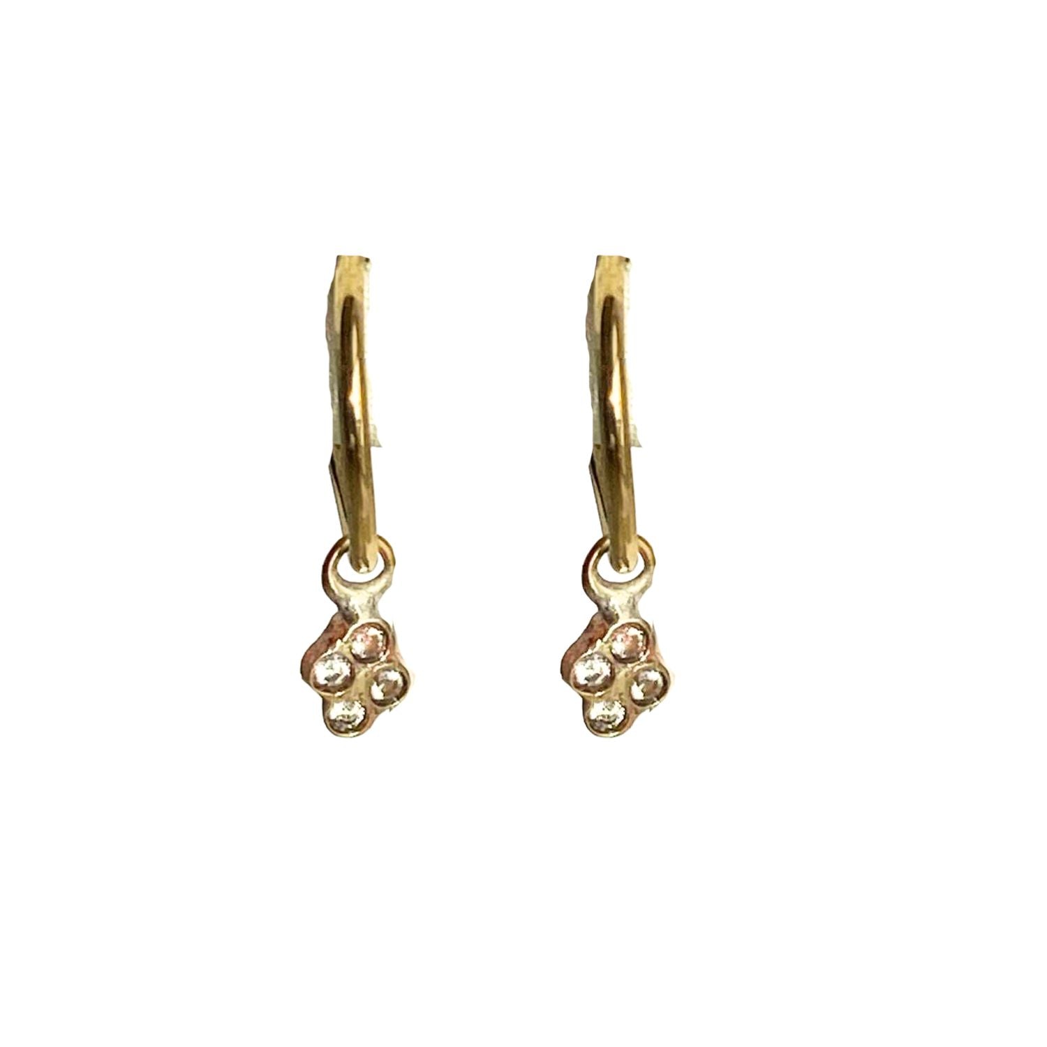 Women’s Gold Disco Cube Diamond Sleeper Hoops Lily Flo Jewellery