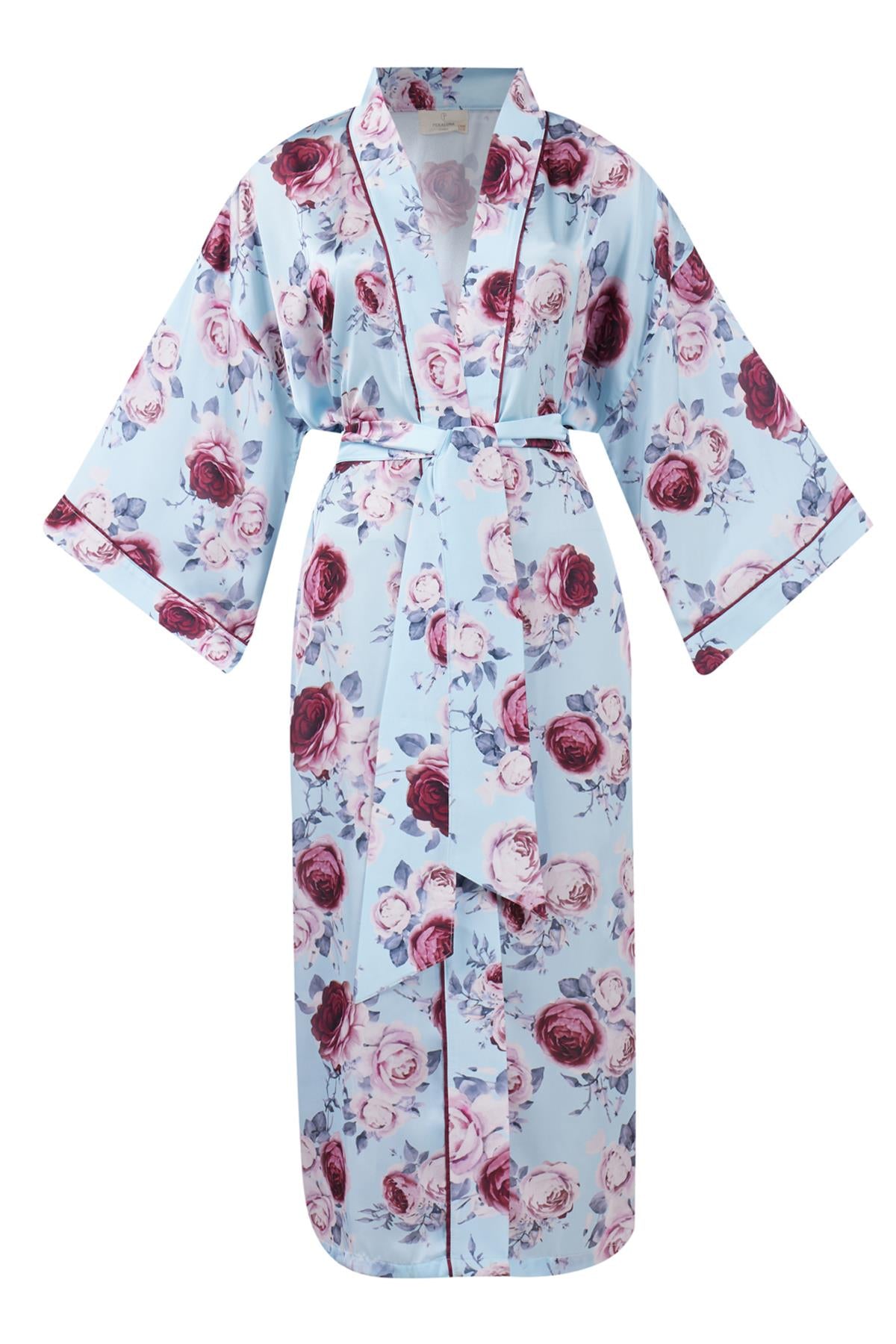 Peraluna Women's Rosemary Long Satin Kimono