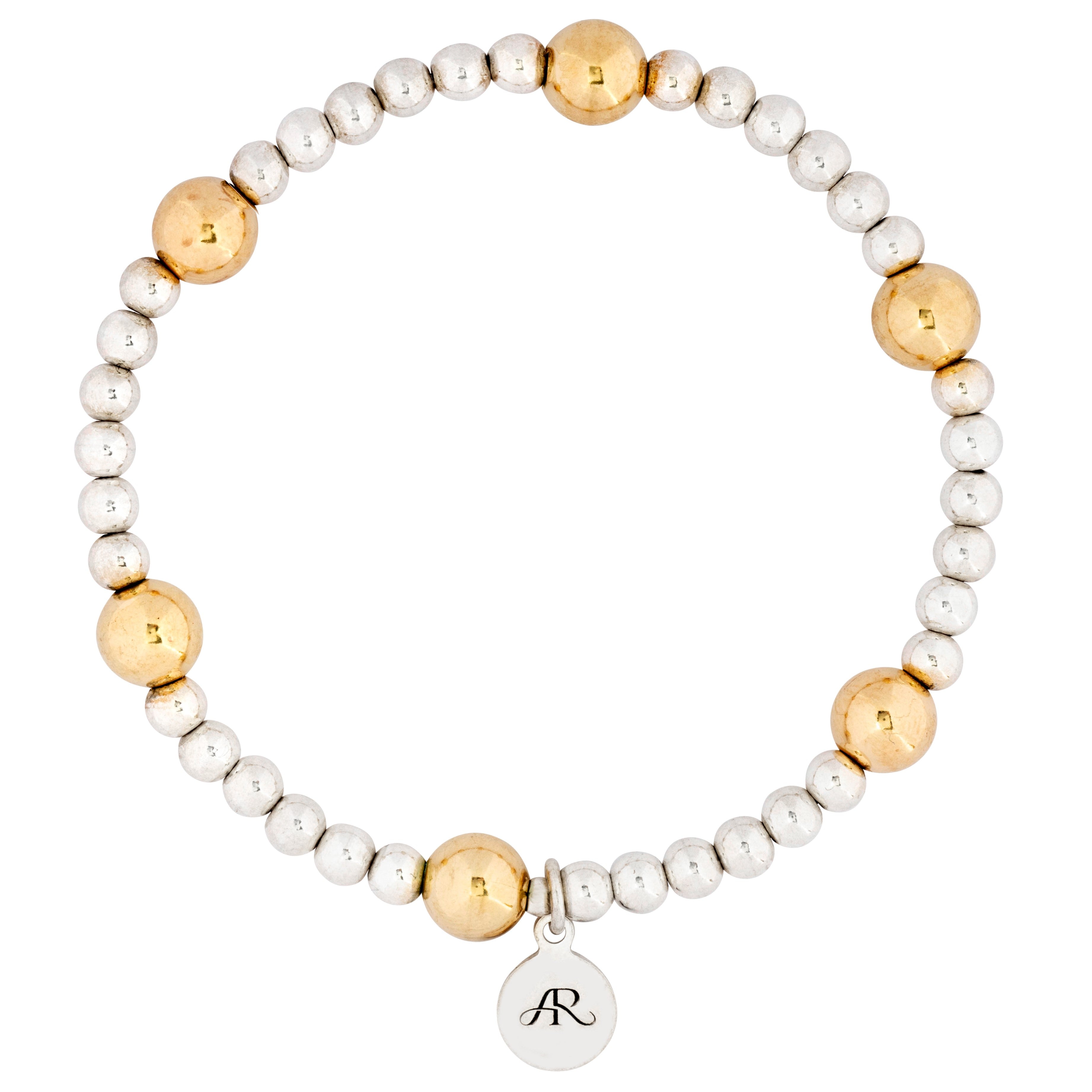 Amelia Roxanna Jewellery Women's Gold / Silver Mix It Up Collection: Silver & Gold Beaded Bracelet In Multi