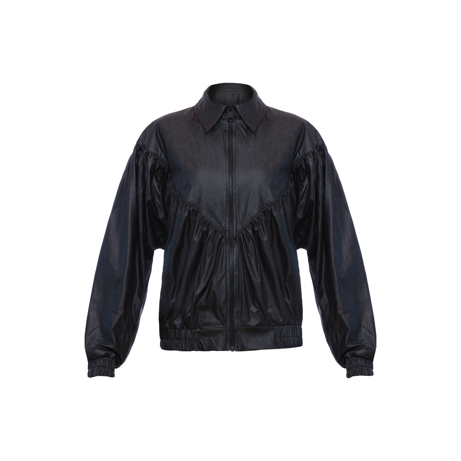 Zan Studio Women's Black Fly Bomber Jacket In Black/grey/green